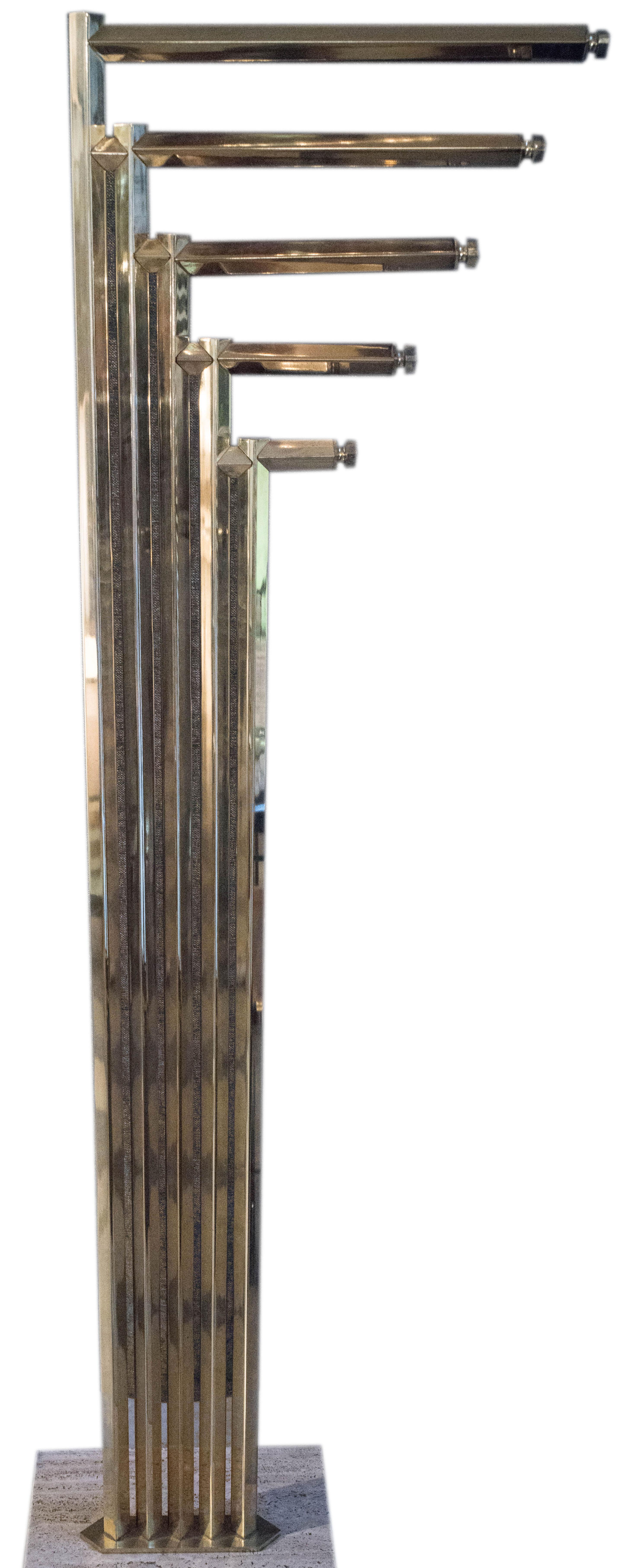 Modern Vintage Brass Coat Stand by Rome Rega Attributed, 1970