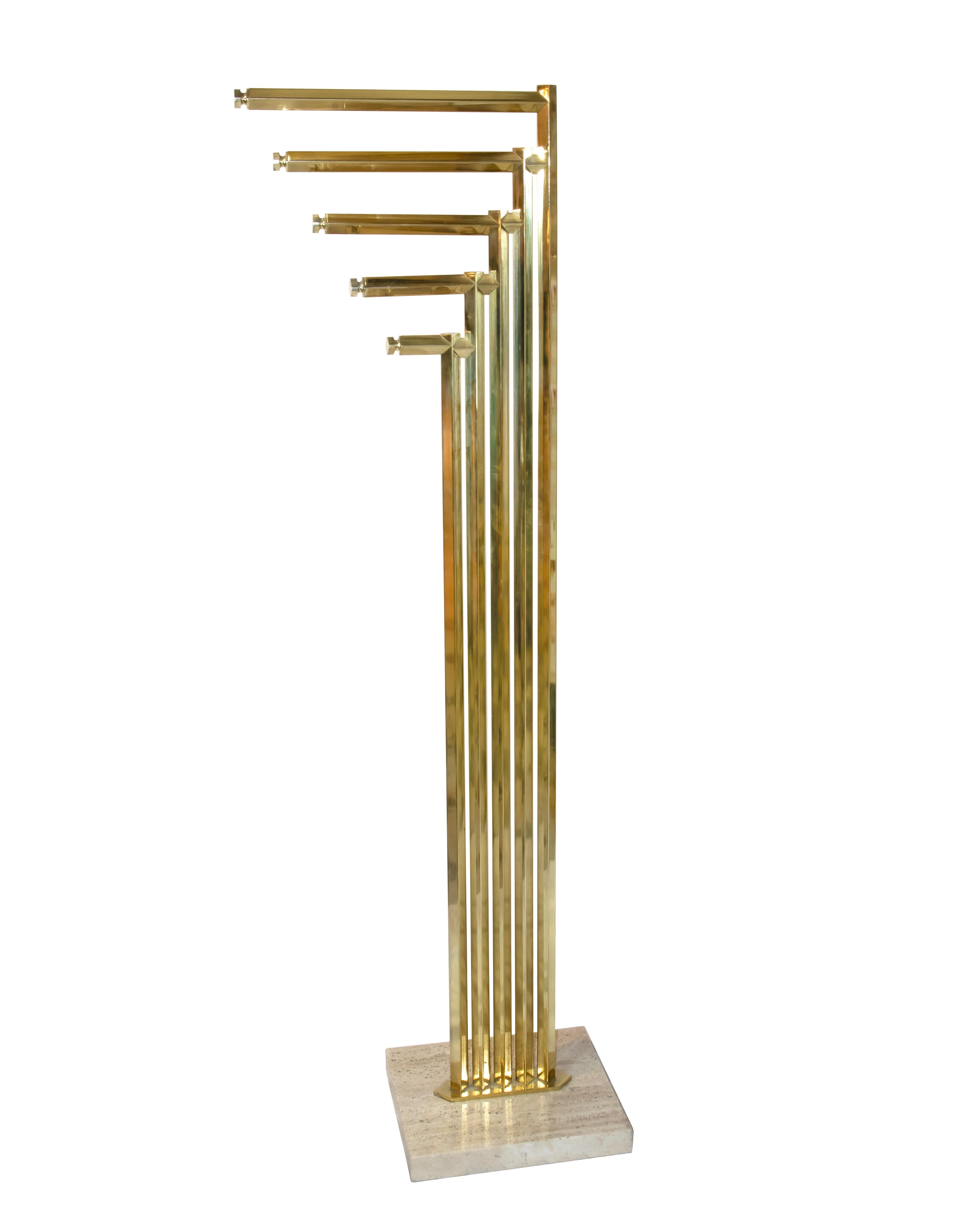 Italian Vintage Brass Coat Stand by Rome Rega Attributed, 1970