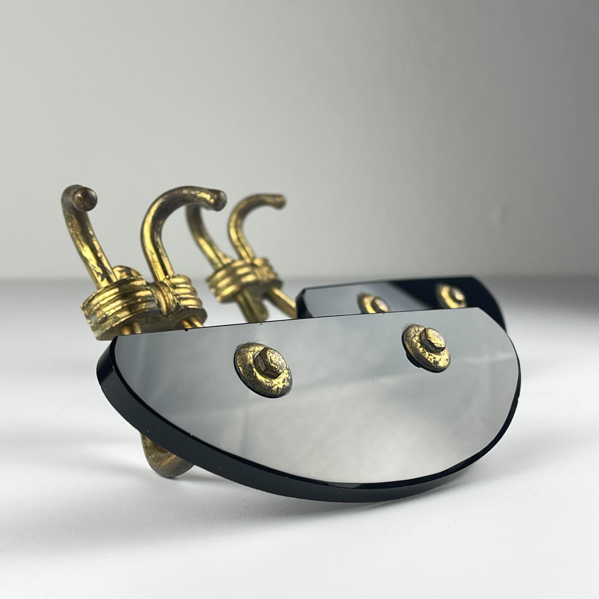 Gancio per cappotti in ottone vintage, Italia, anni '50, Set di 2 in vendita 7