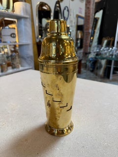 Vintage Brass Cocktail Shaker with Recipe Windows
