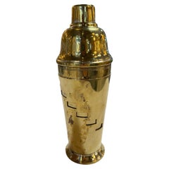 Vintage Brass Cocktail Shaker with Recipe Windows