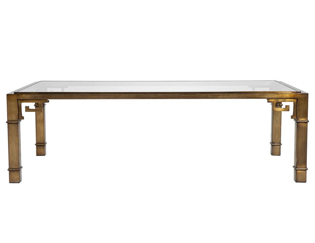 American Vintage Brass Cocktail Table with Greek Key Design