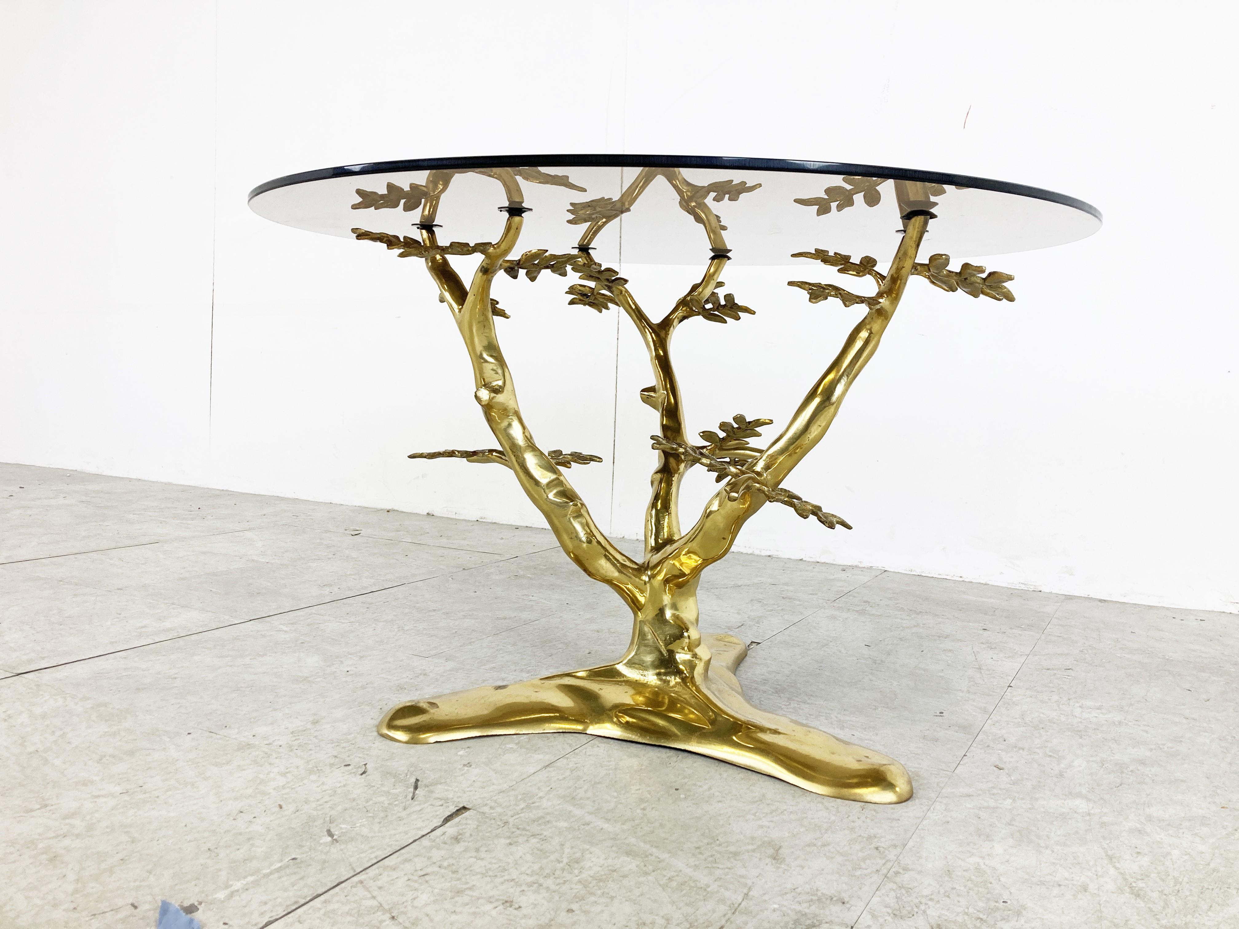 Hollywood Regency Vintage Brass Coffee Table, 1970s For Sale