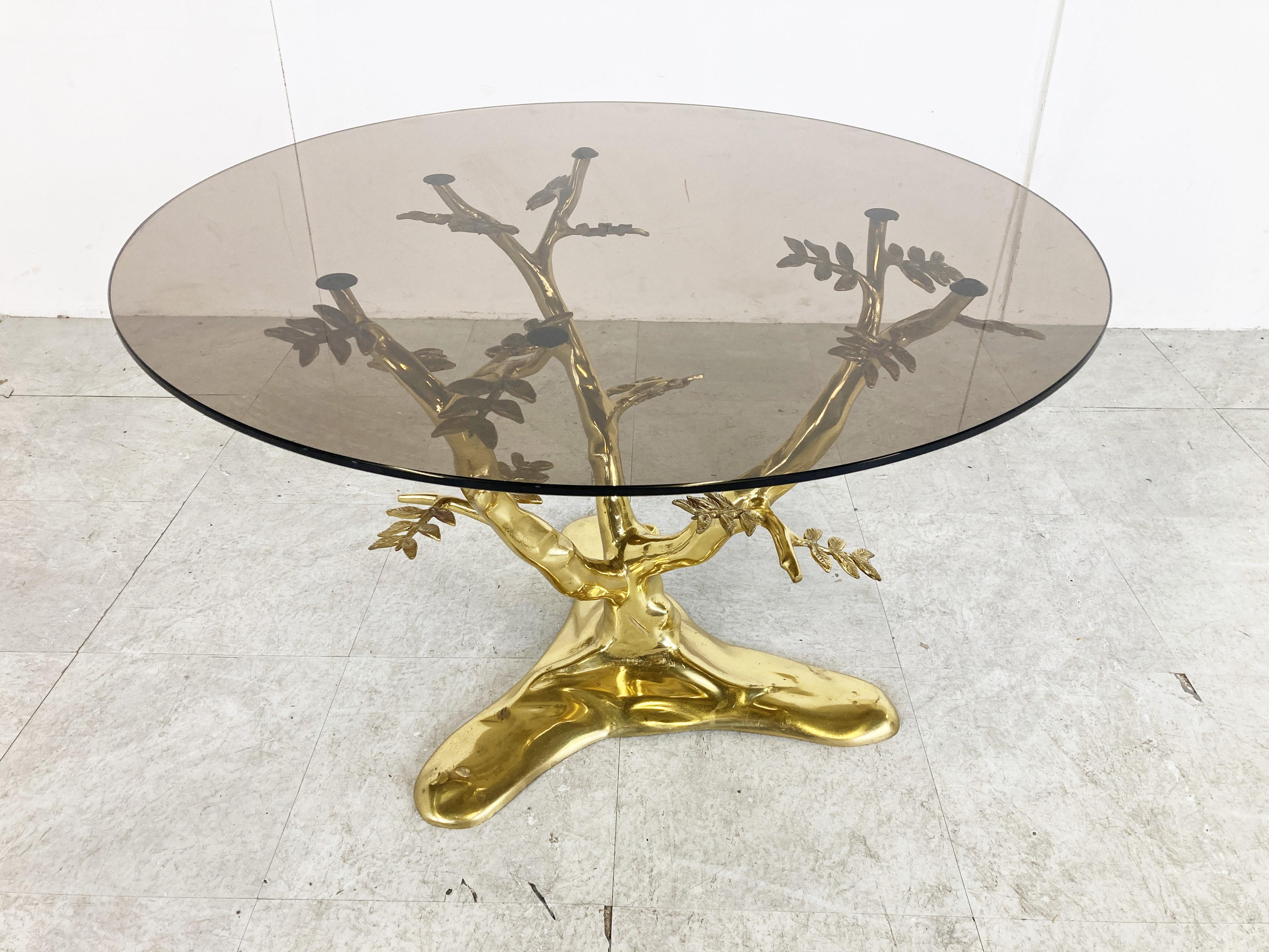 Late 20th Century Vintage Brass Coffee Table, 1970s For Sale
