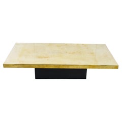 Mesa de centro vintage de latón de Roland Lefevre, años 70