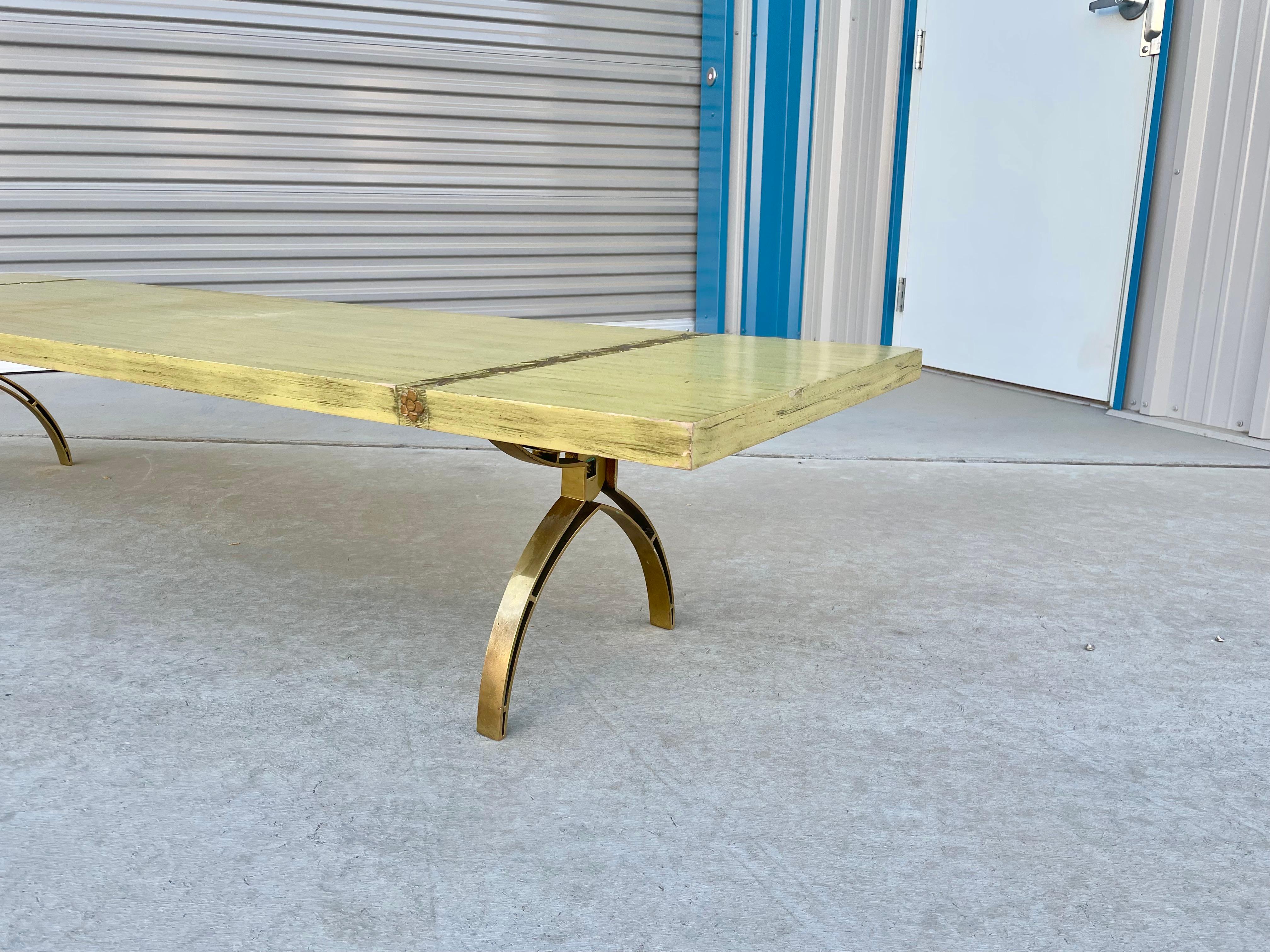 Vintage Brass Coffee Table For Sale 4