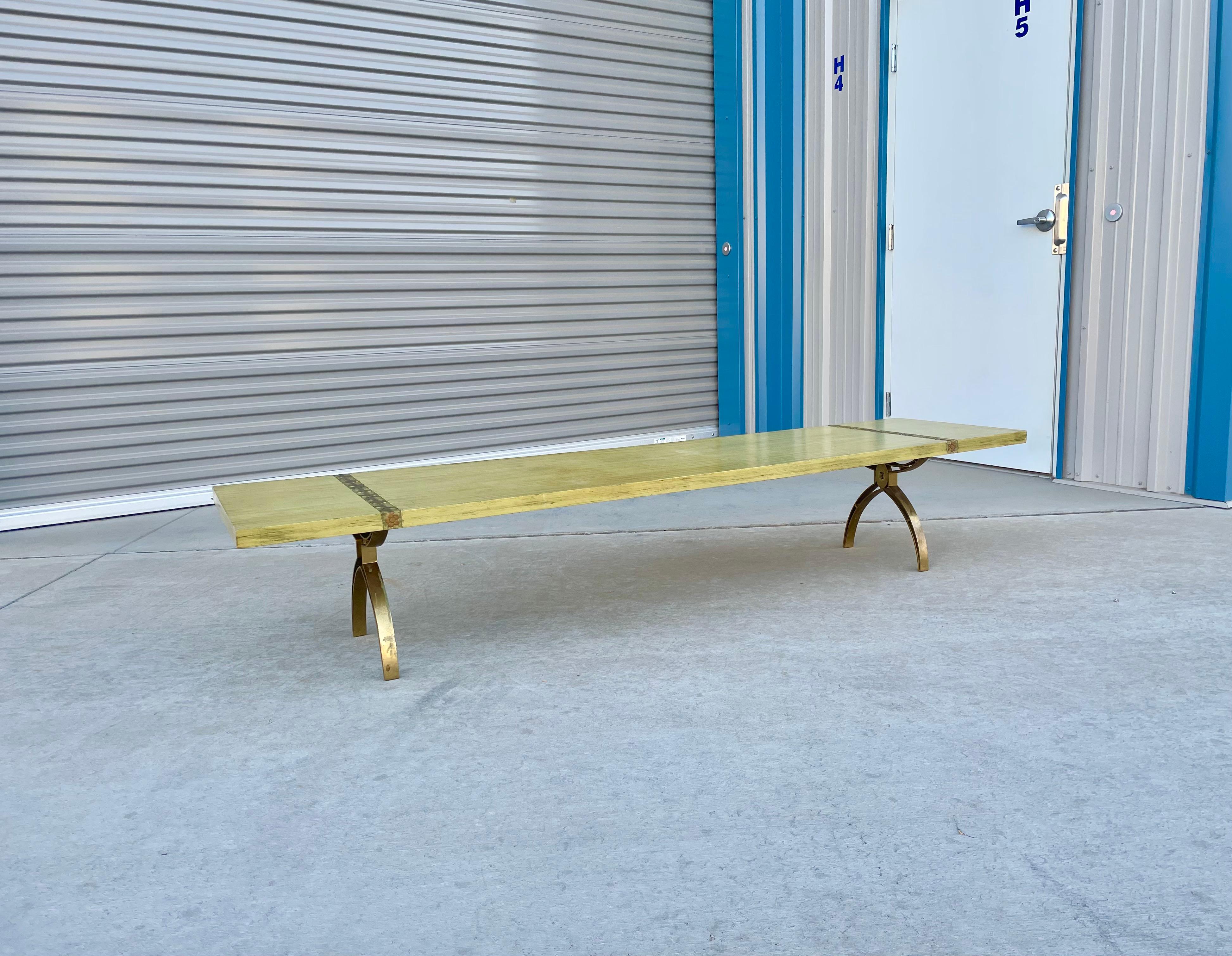 Vintage Brass Coffee Table For Sale 5