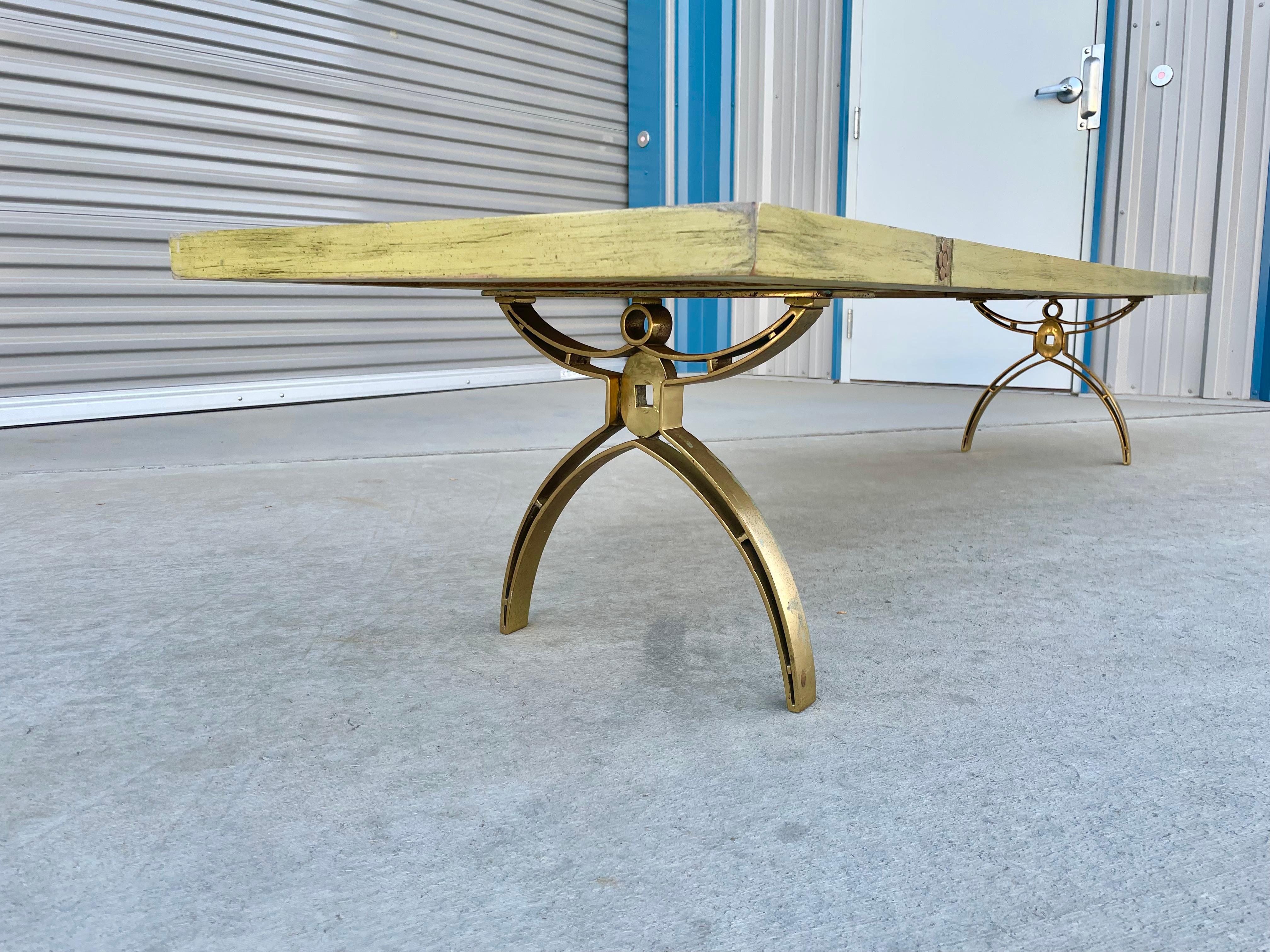 Vintage Brass Coffee Table For Sale 6
