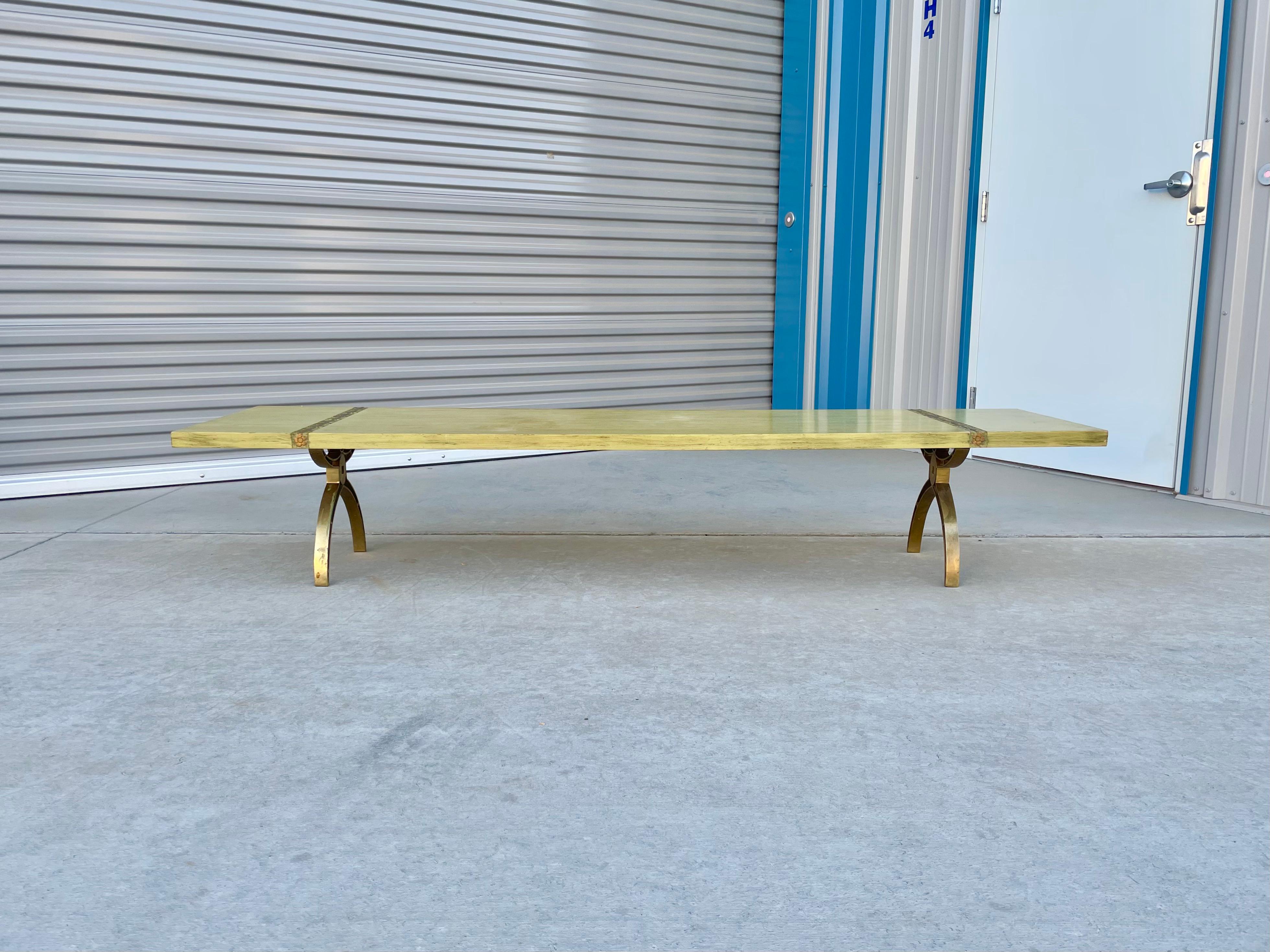 Mid-Century Modern Vintage Brass Coffee Table For Sale