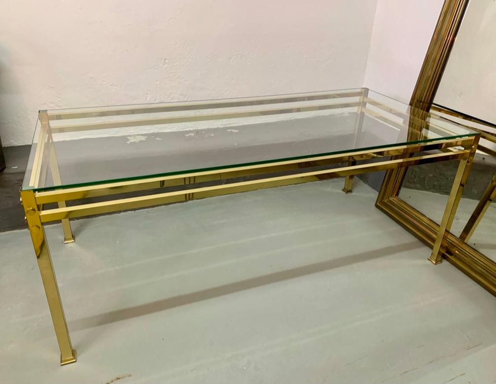 European Vintage Brass Coffee Table For Sale