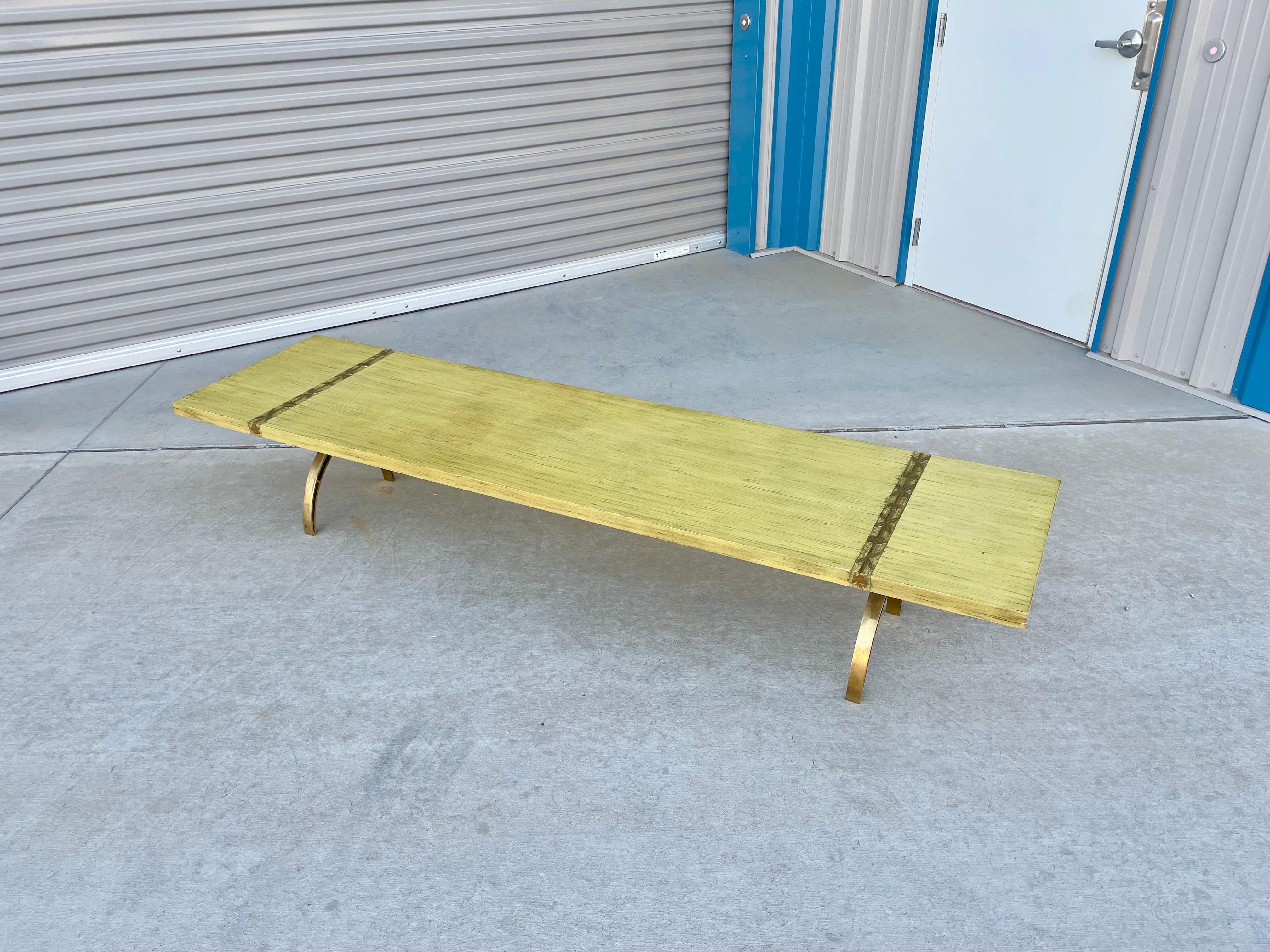 Vintage Brass Coffee Table In Good Condition For Sale In North Hollywood, CA