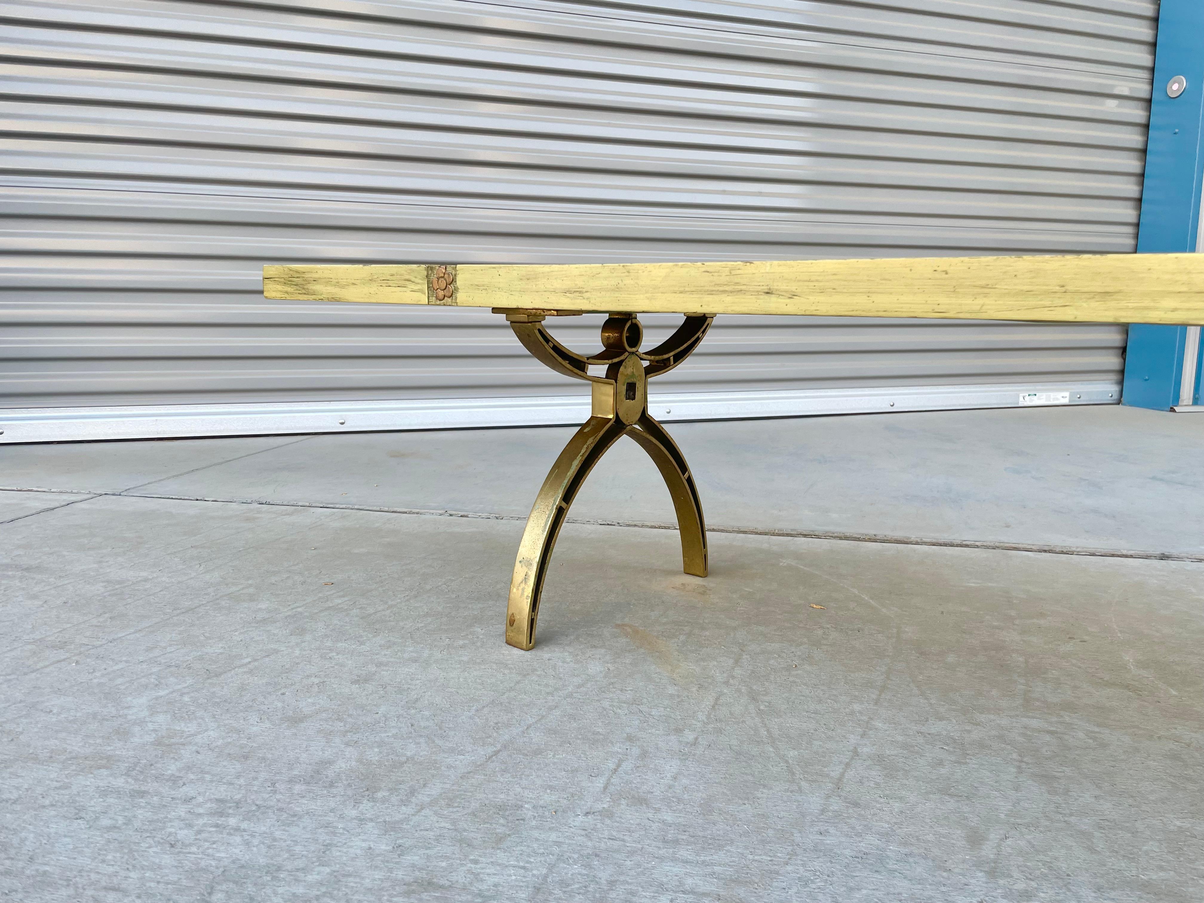 Vintage Brass Coffee Table For Sale 3