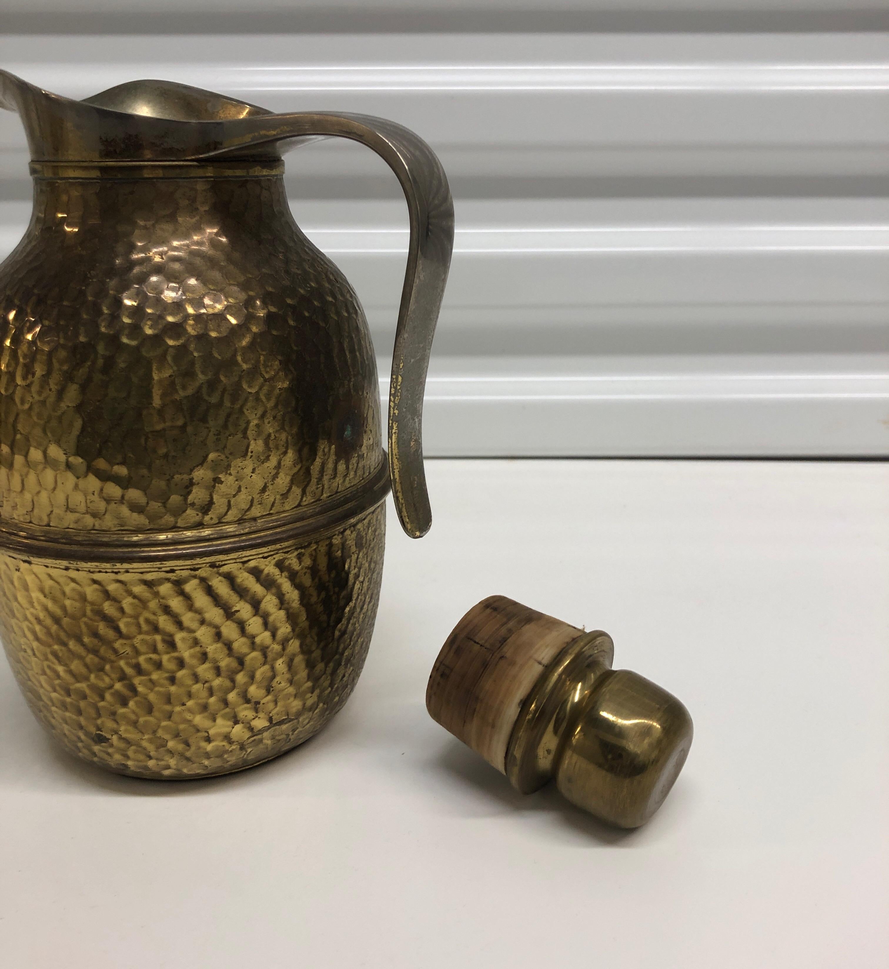 Italian Vintage Brass Coffee Thermos with Handle