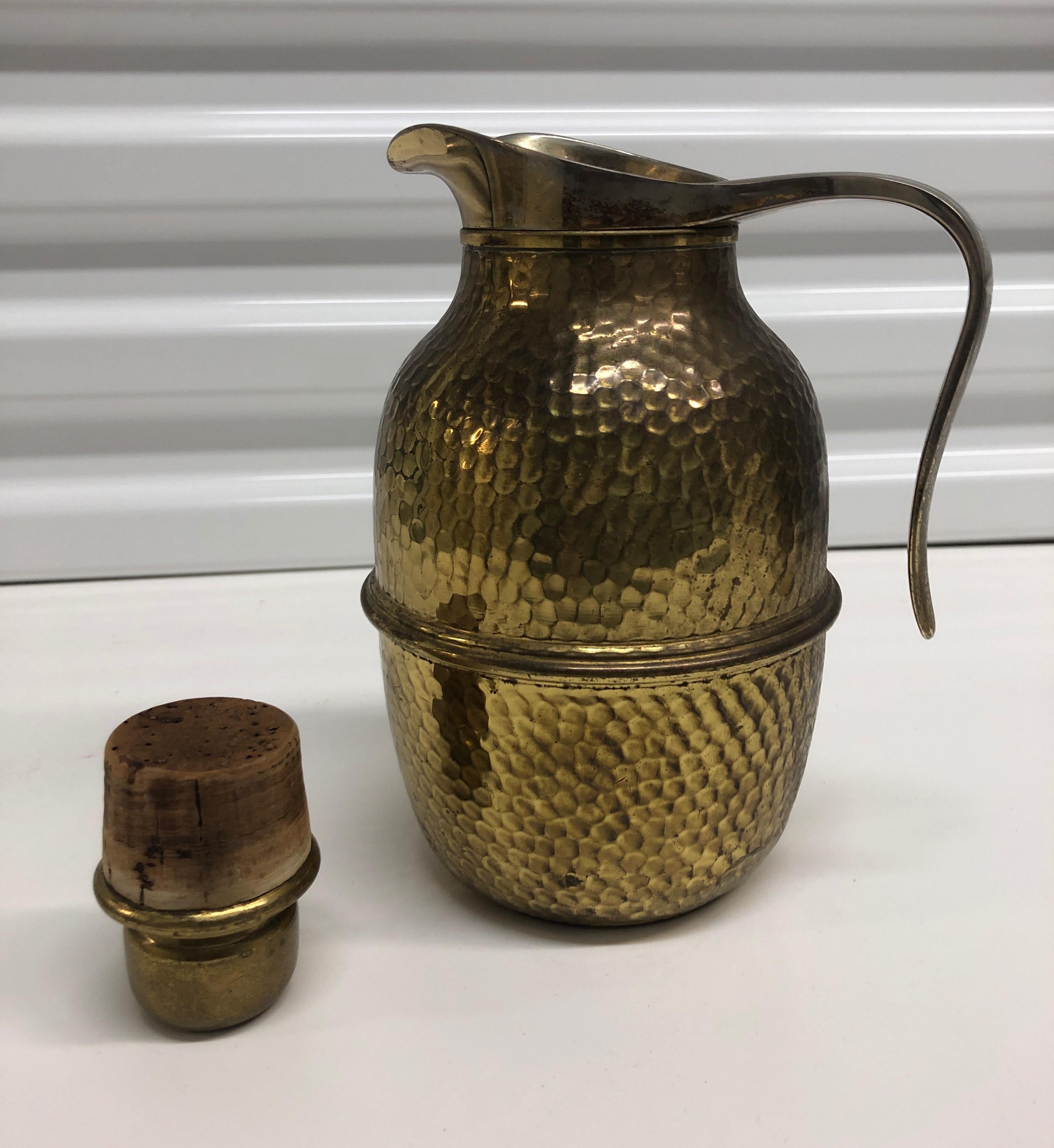 Hand-Crafted Vintage Brass Coffee Thermos with Handle