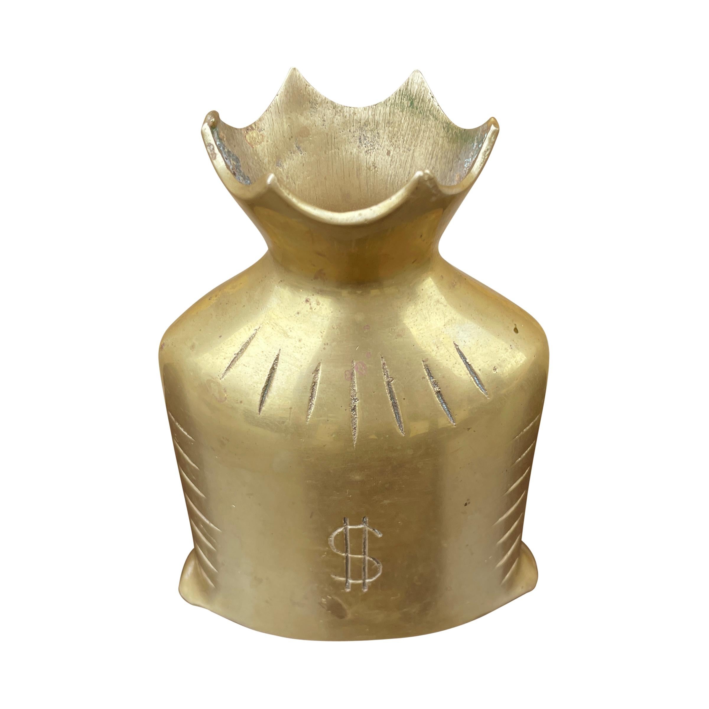 Vintage Brass Coin Bank In Good Condition In Chicago, IL