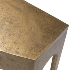 Vintage Brass Color Console Table with Handcrafted Texture