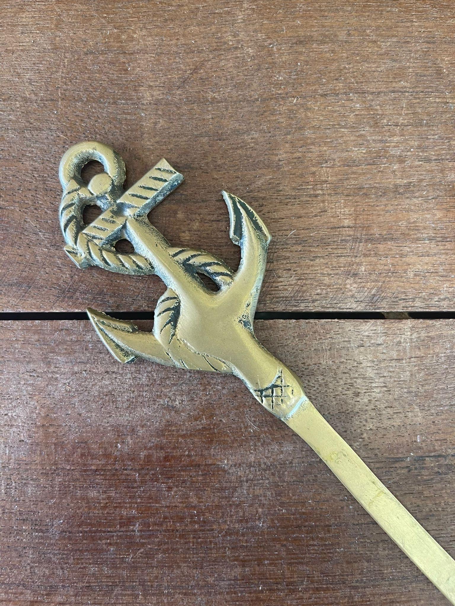 Late 20th Century Vintage Brass Color Nautical Letter Opener. For Sale