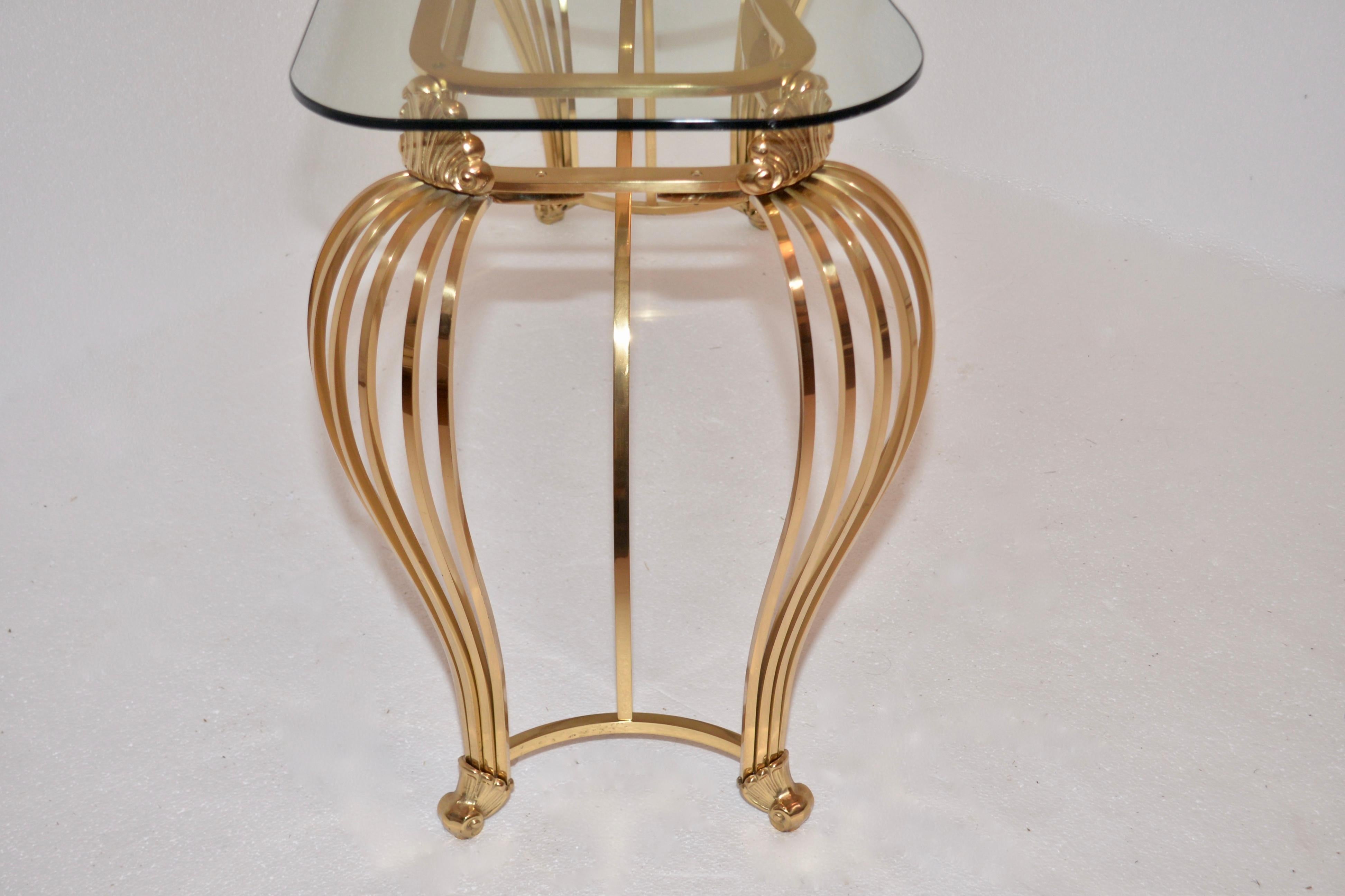 Hollywood Regency Vintage Brass Console Table