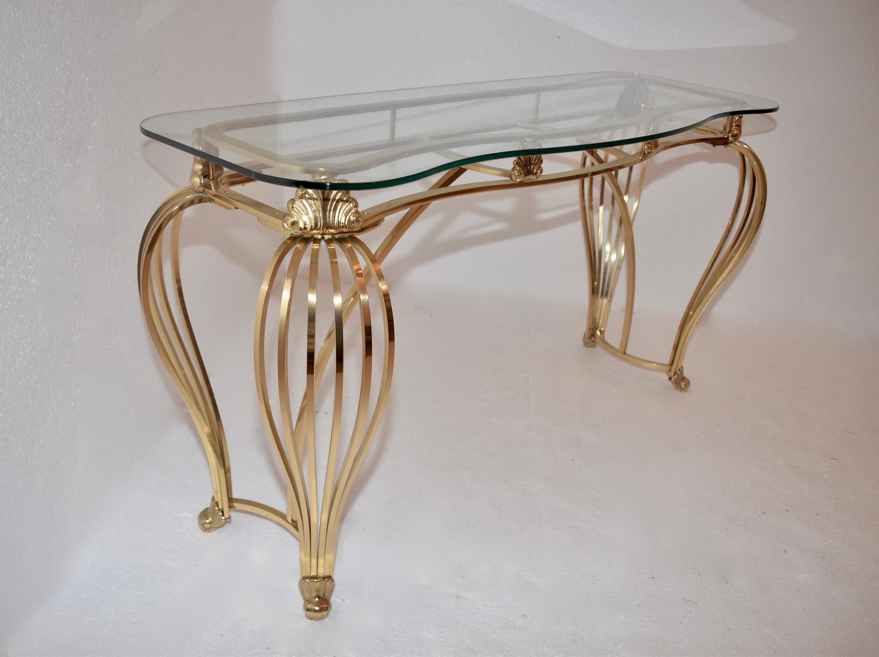 Vintage Brass Console Table In Good Condition In Crowborough, East Sussex