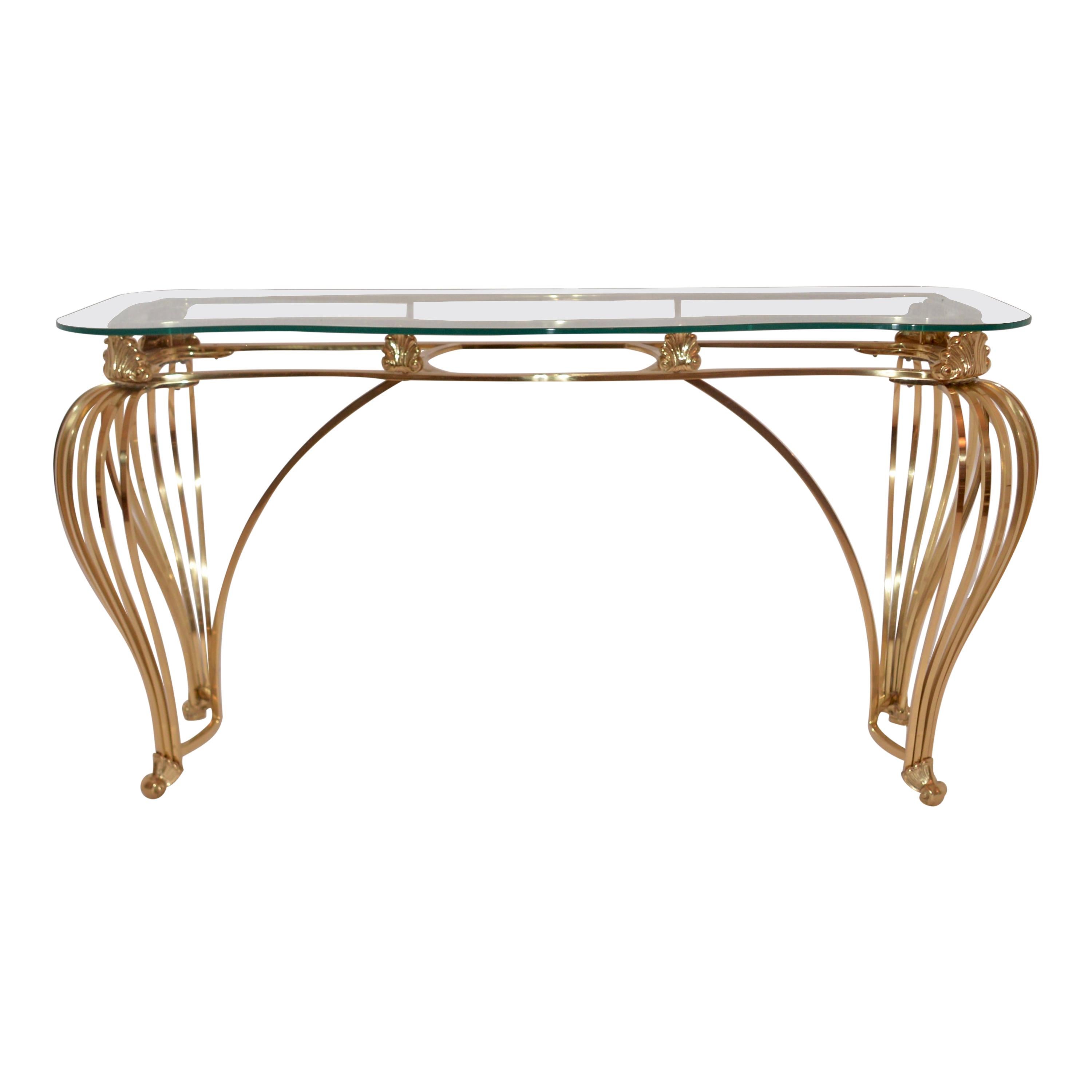 Vintage Brass Console Table