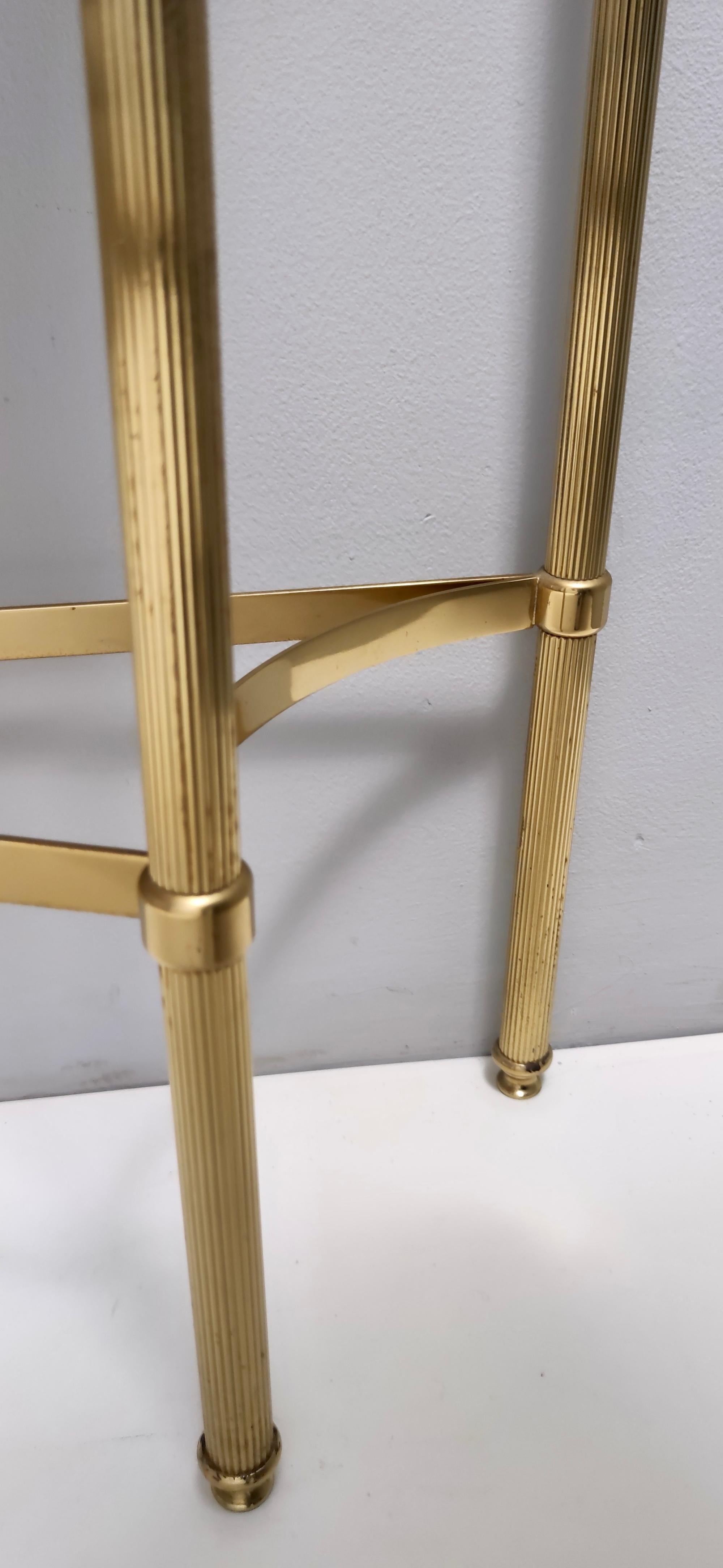 Vintage Brass Console Table with a Mirrored Top, Italy 7