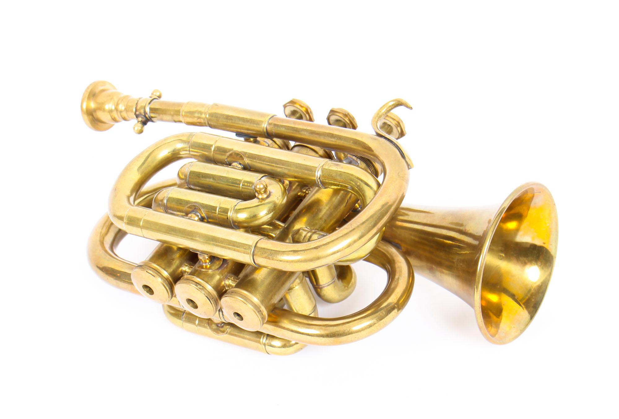 Vintage Brass Cornet Trumpet by Boosey London Heley, Mid-20th Century 4