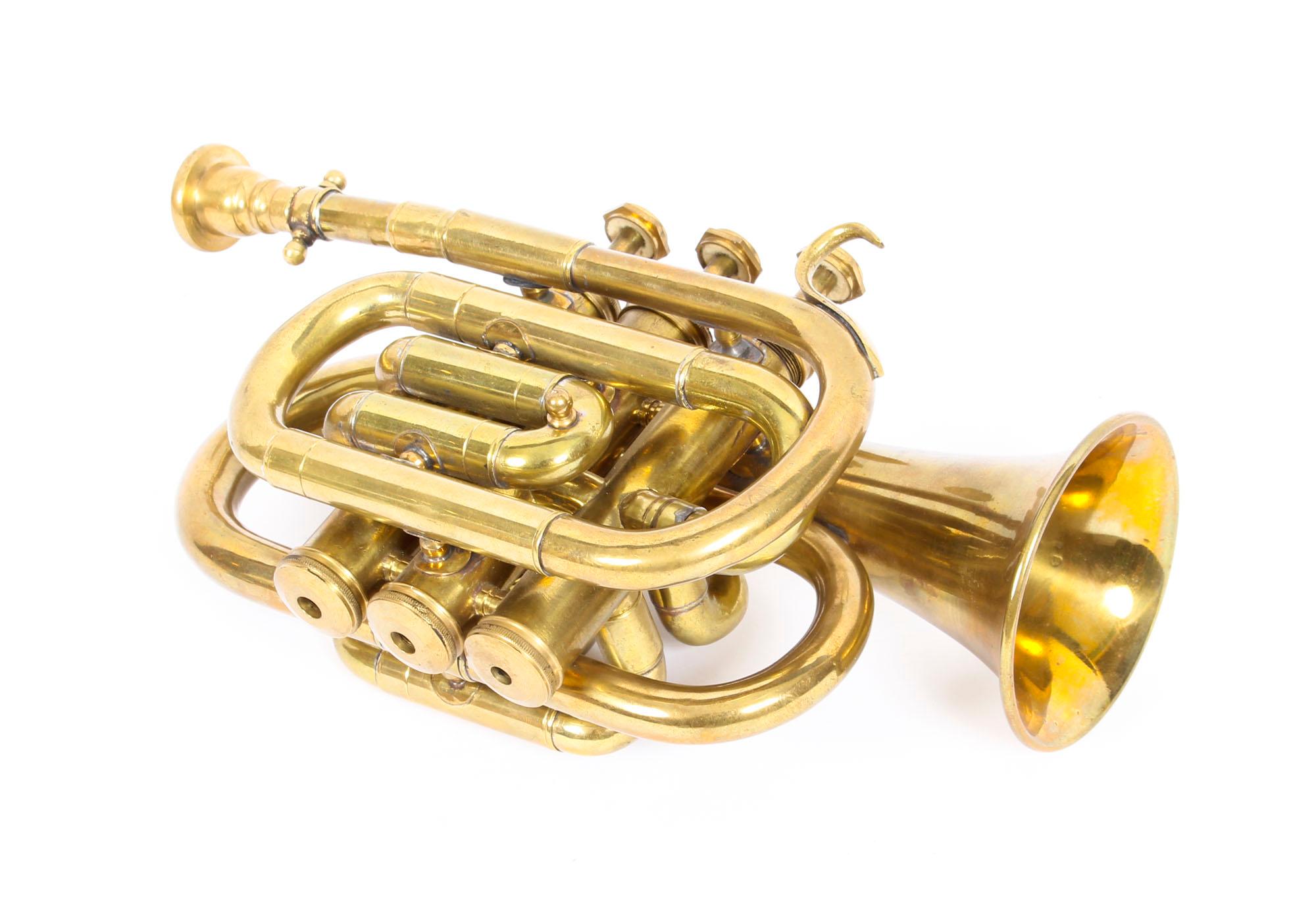 Vintage Brass Cornet Trumpet by Boosey London Heley, Mid-20th Century 5
