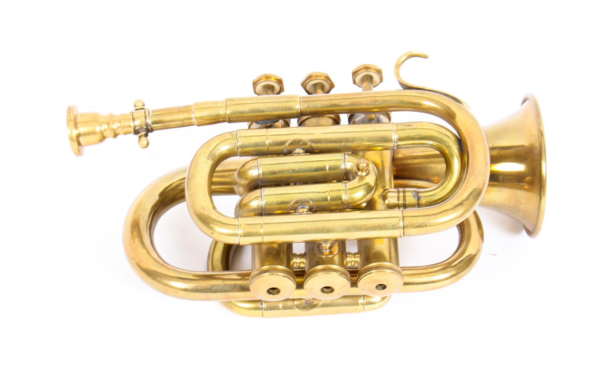 Vintage Brass Cornet Trumpet by Boosey London Heley, Mid-20th Century 6
