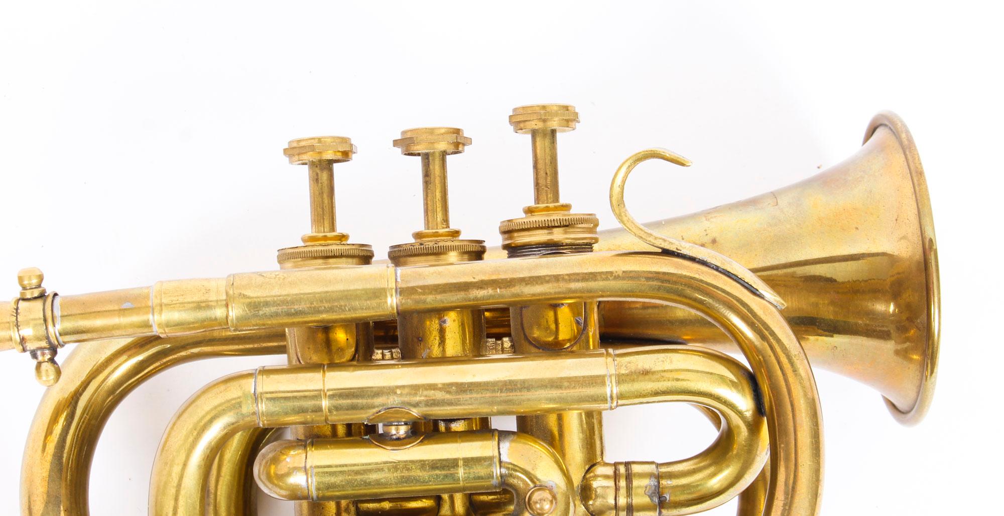 Vintage Brass Cornet Trumpet by Boosey London Heley, Mid-20th Century 7