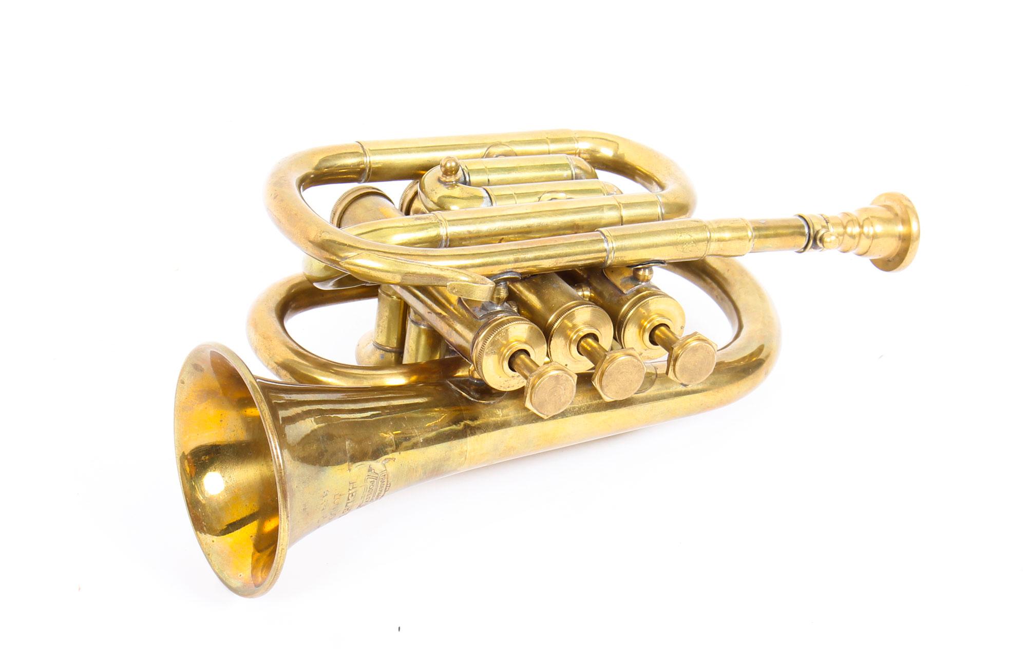 Vintage Brass Cornet Trumpet by Boosey London Heley, Mid-20th Century 9