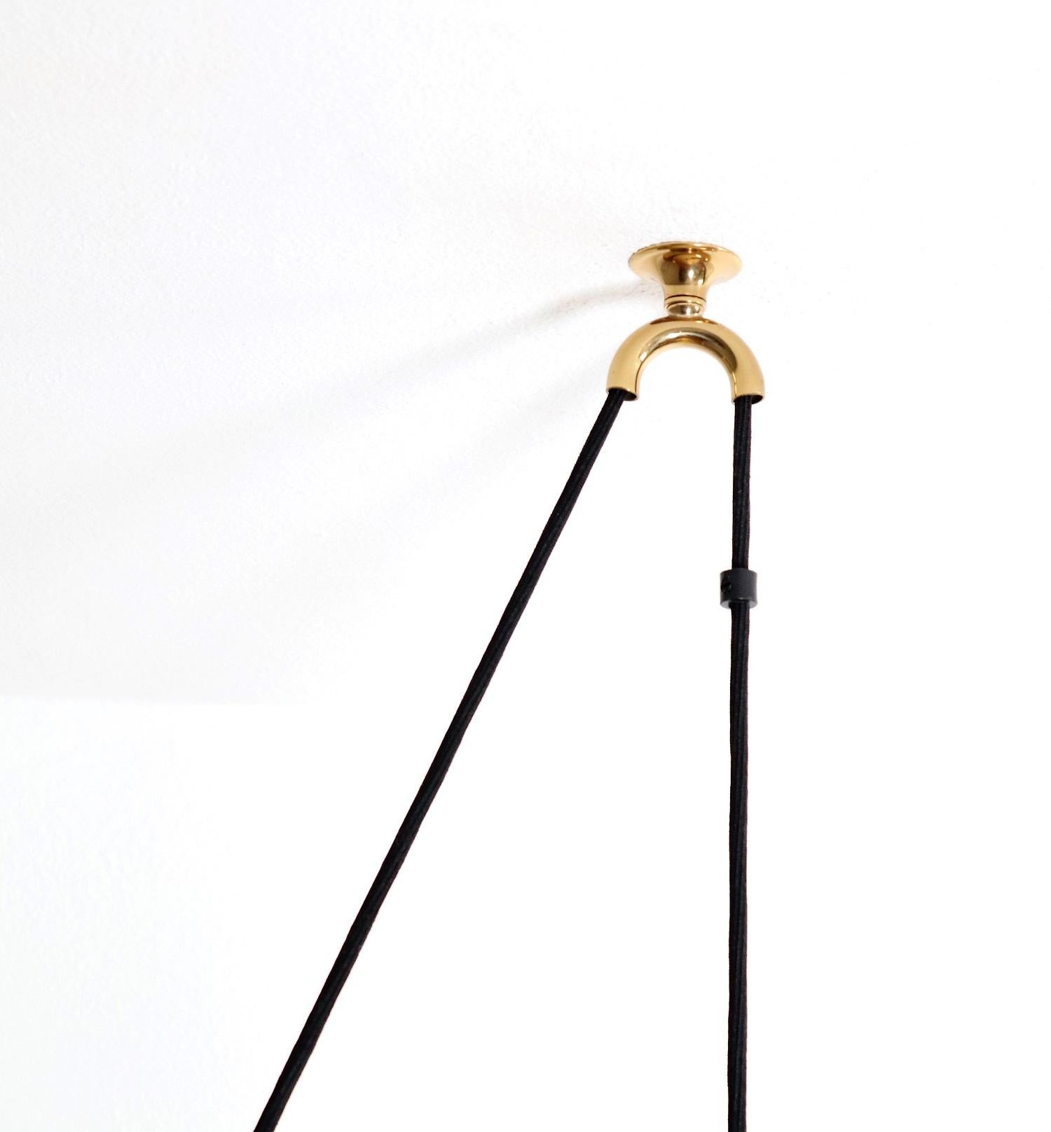 Vintage Brass Counterweight Pendant Light Onus 55 by Florian Schulz, 1970s 3