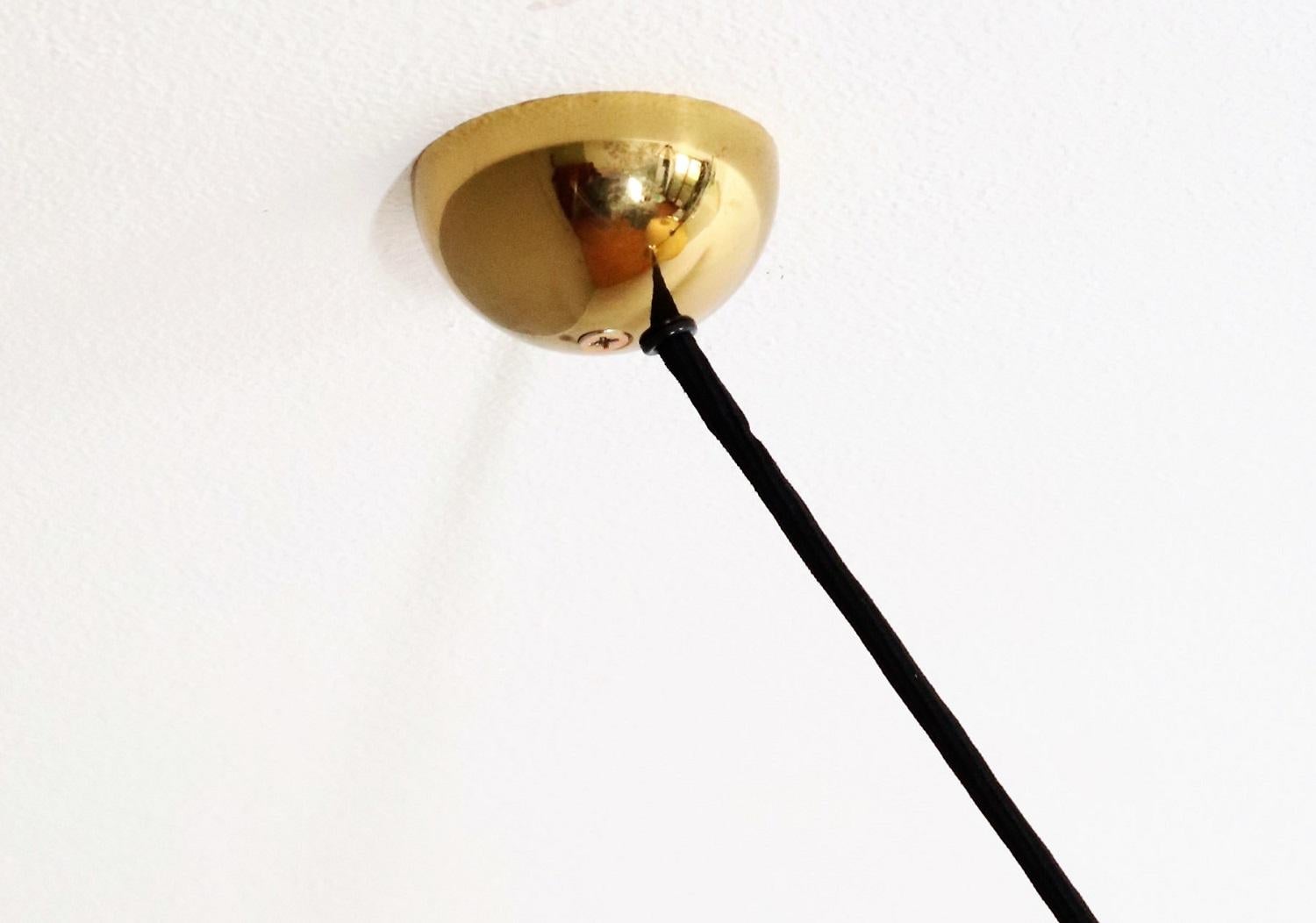 Vintage Brass Counterweight Pendant Light Onus 55 by Florian Schulz, 1970s 4