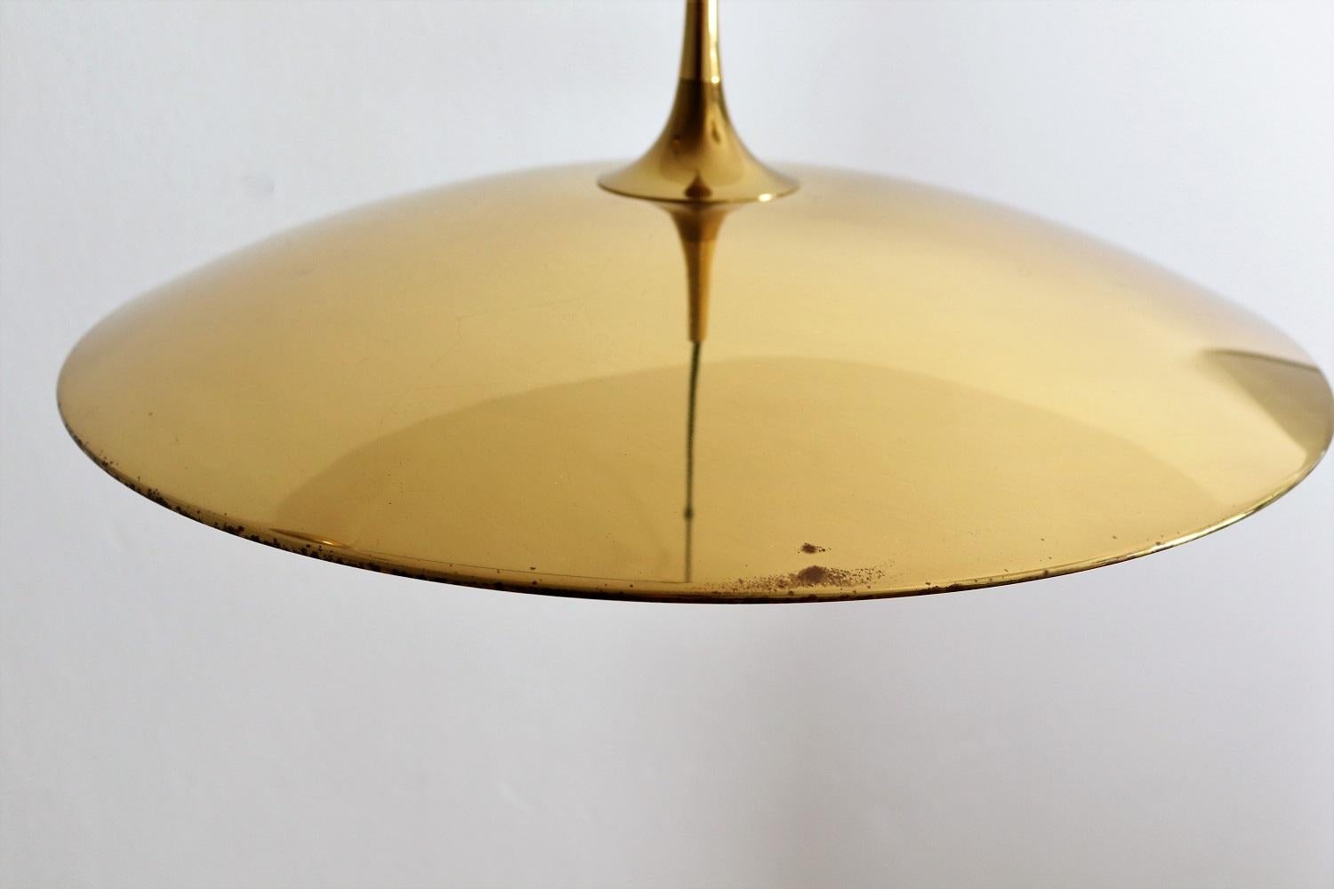 Vintage Brass Counterweight Pendant Light Onus 55 by Florian Schulz, 1970s 9