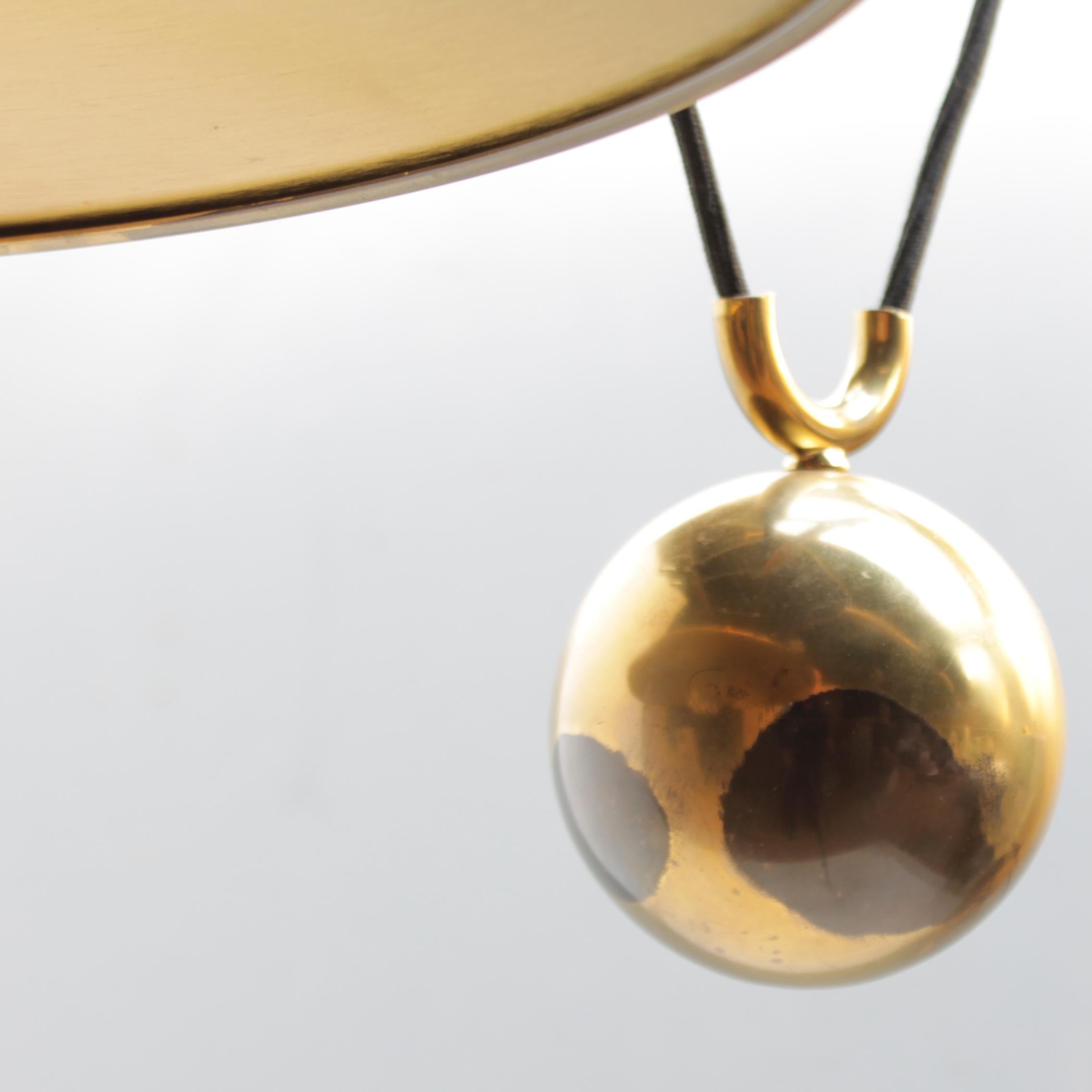Pendentif vintage en laiton à contrepoids 'Onos 55' par Florian Schulz:: Allemagne 2