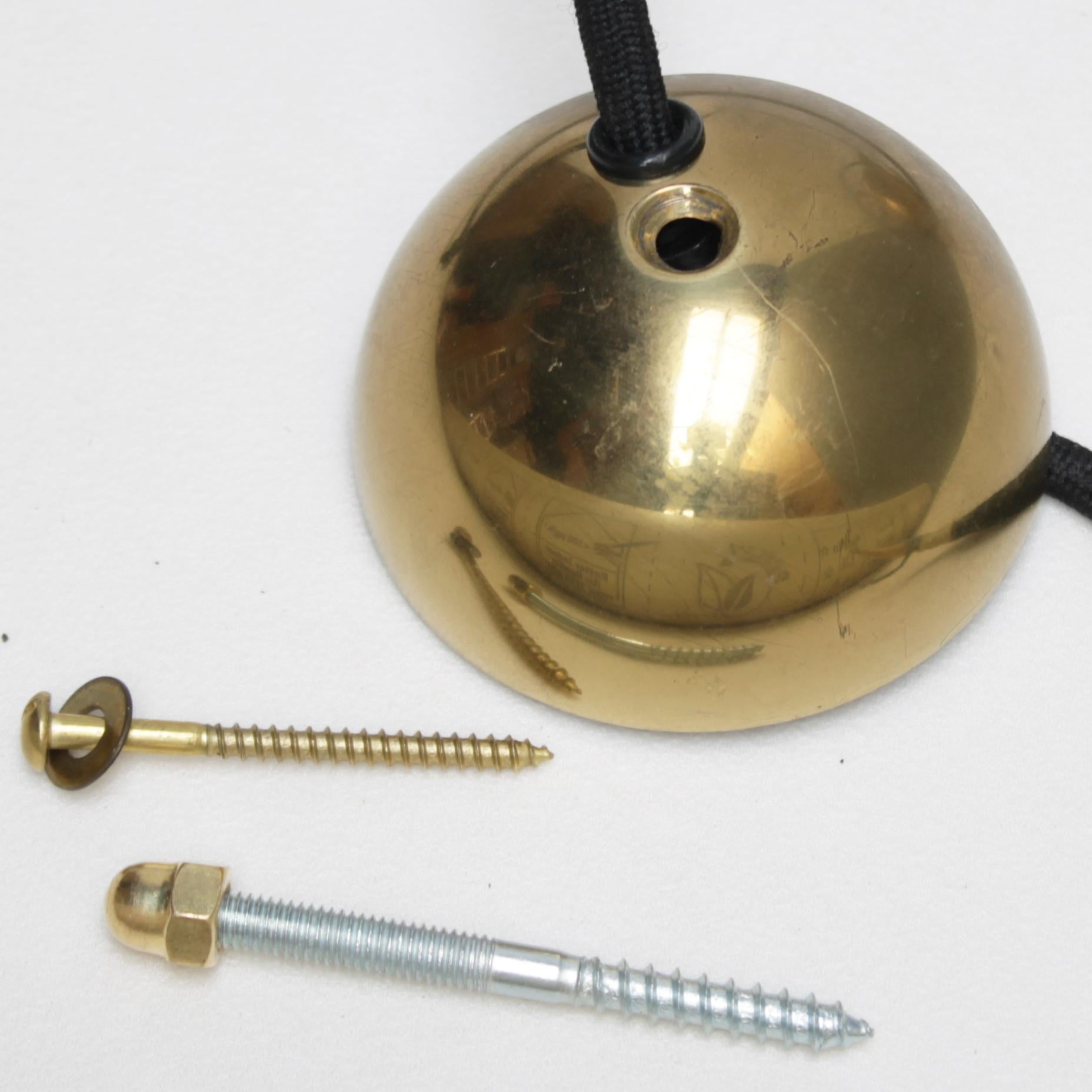 Pendentif vintage en laiton à contrepoids 'Onos 55' par Florian Schulz:: Allemagne 6