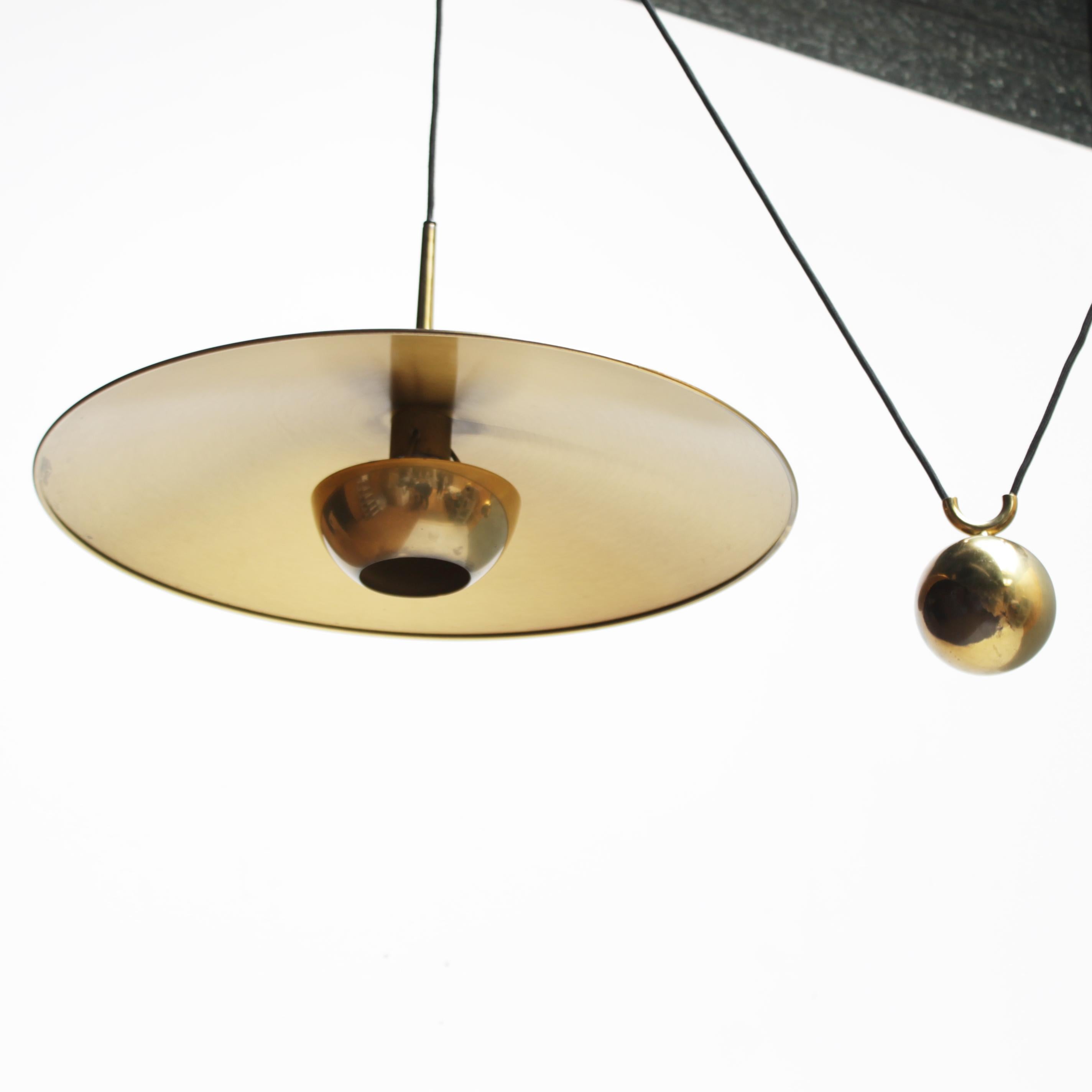 Late 20th Century Vintage Brass Counterweight Pendant 'Onos 55' by Florian Schulz, Germany