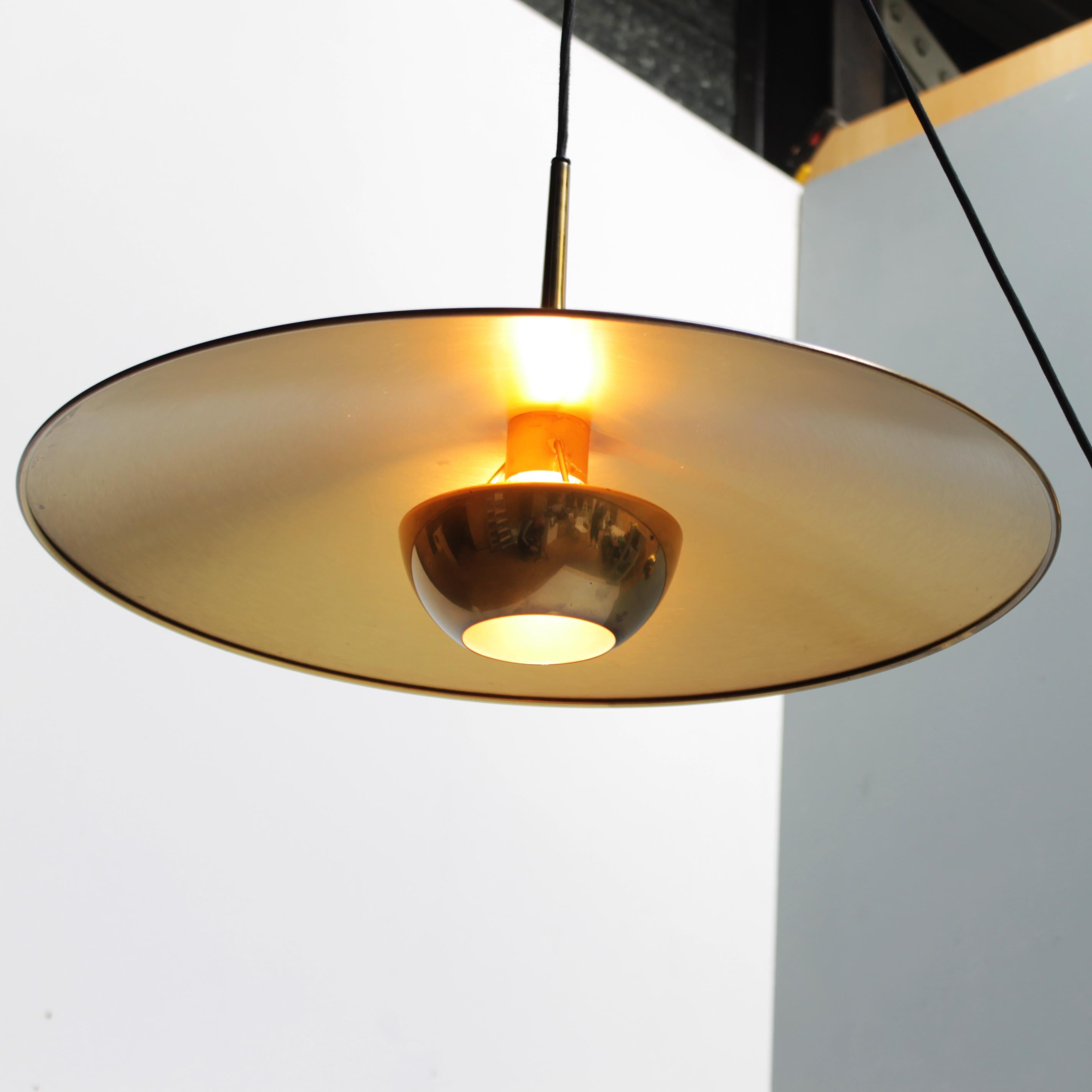 Vintage Brass Counterweight Pendant 'Onos 55' by Florian Schulz, Germany 1