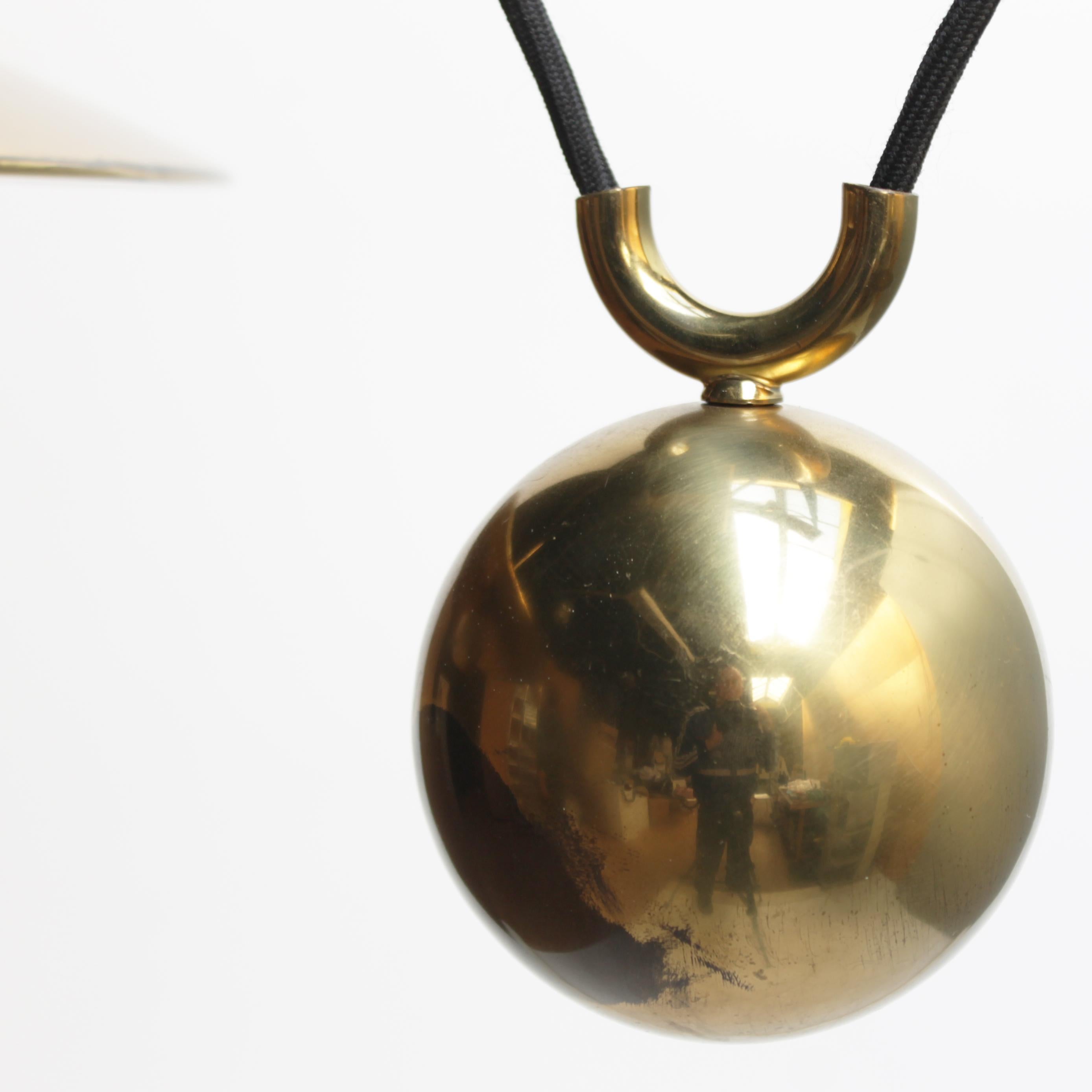 Vintage Brass Counterweight Pendant 'Onos 55' by Florian Schulz, Germany 3