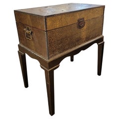 Vintage Brass Covered Storage Chest