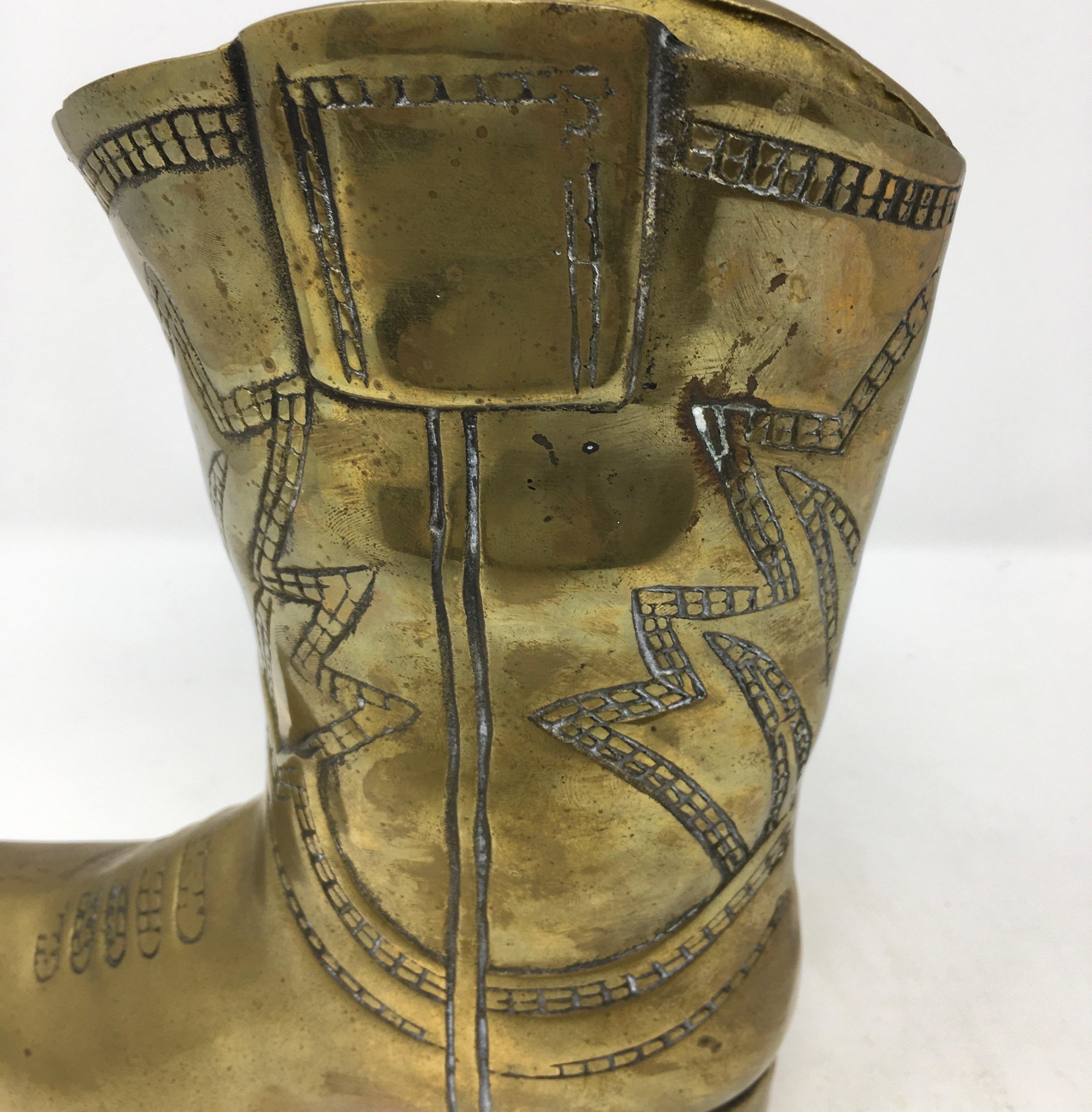 Vintage Brass Cowboy Boot 1