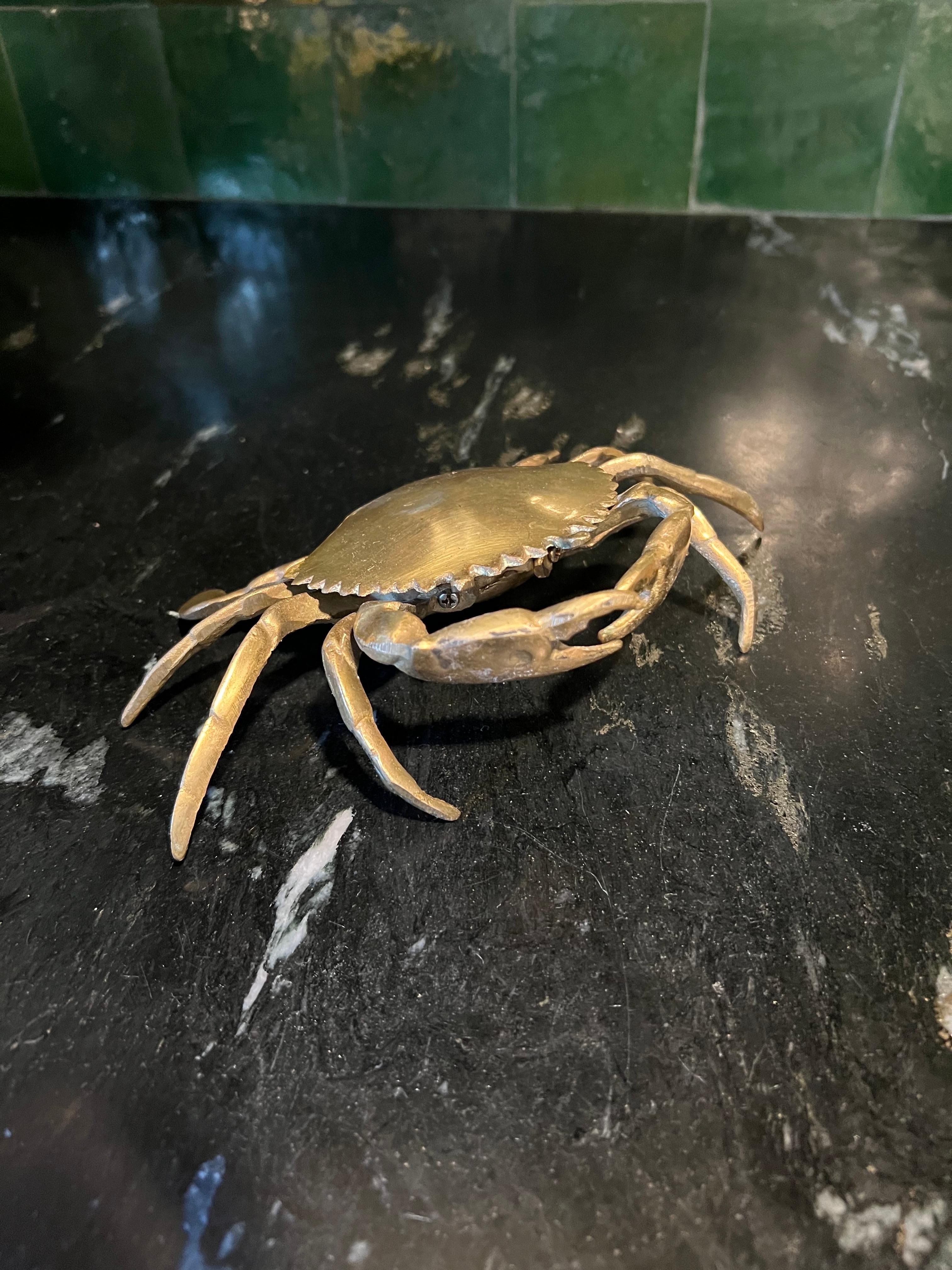 Vintage Brass Crab Ashtray 4