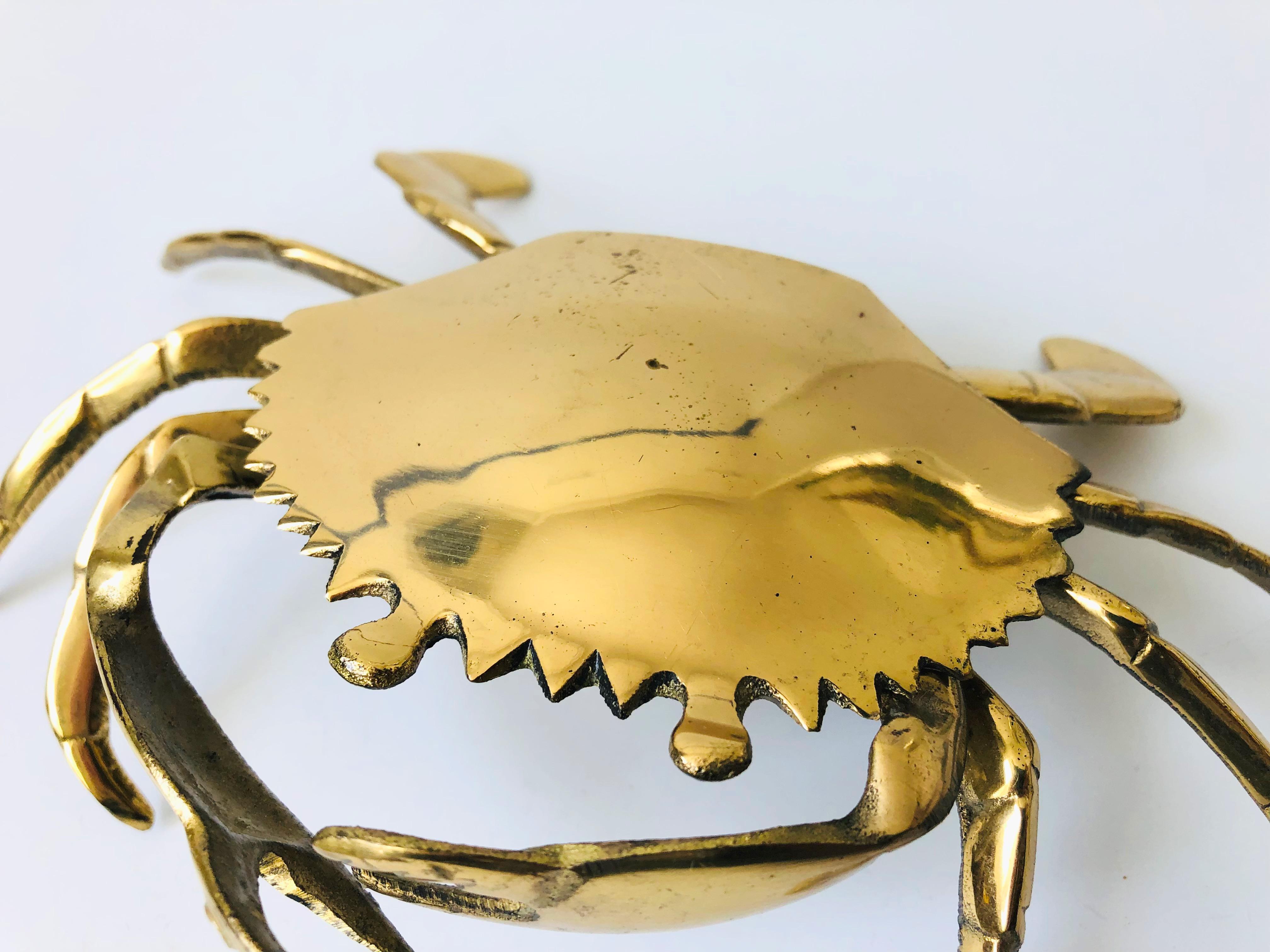 Vintage Brass Crab Ashtray 1