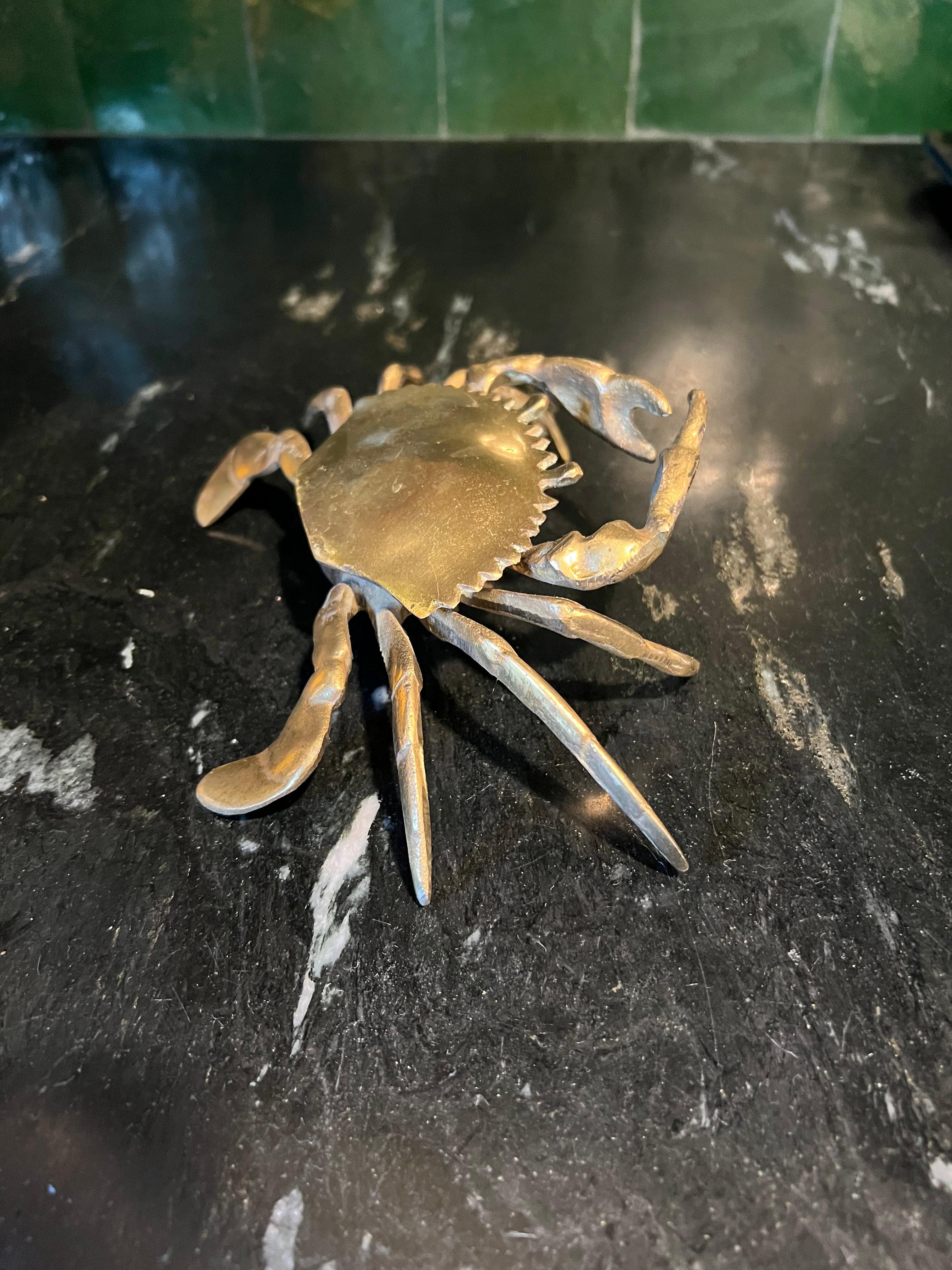 Vintage Brass Crab Ashtray 3
