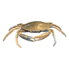 Vintage Brass Crab Ashtray