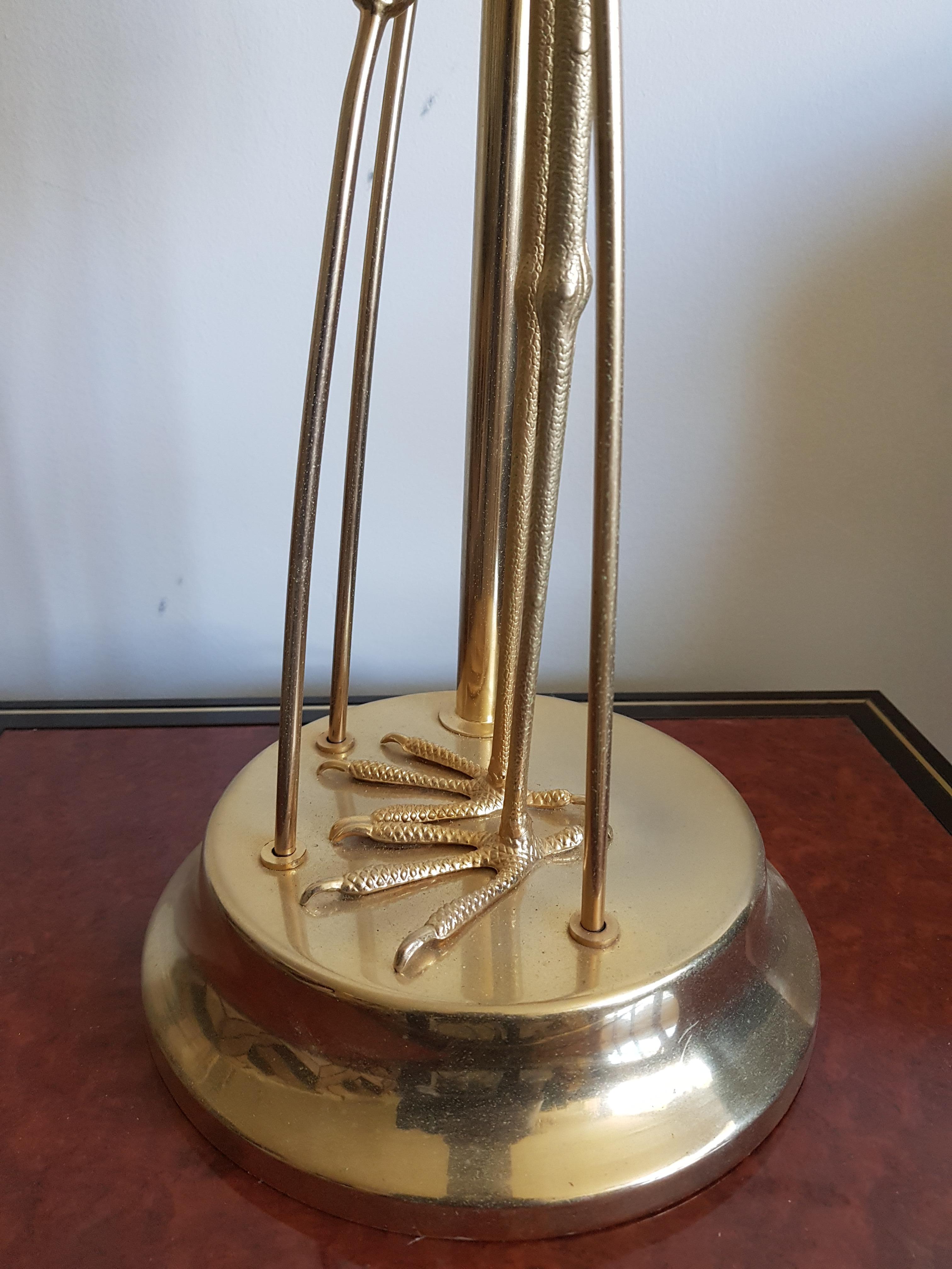 Vintage Brass Crane Lamp, 1970s Style of Antonio Pavia In Good Condition In Diemen, NL