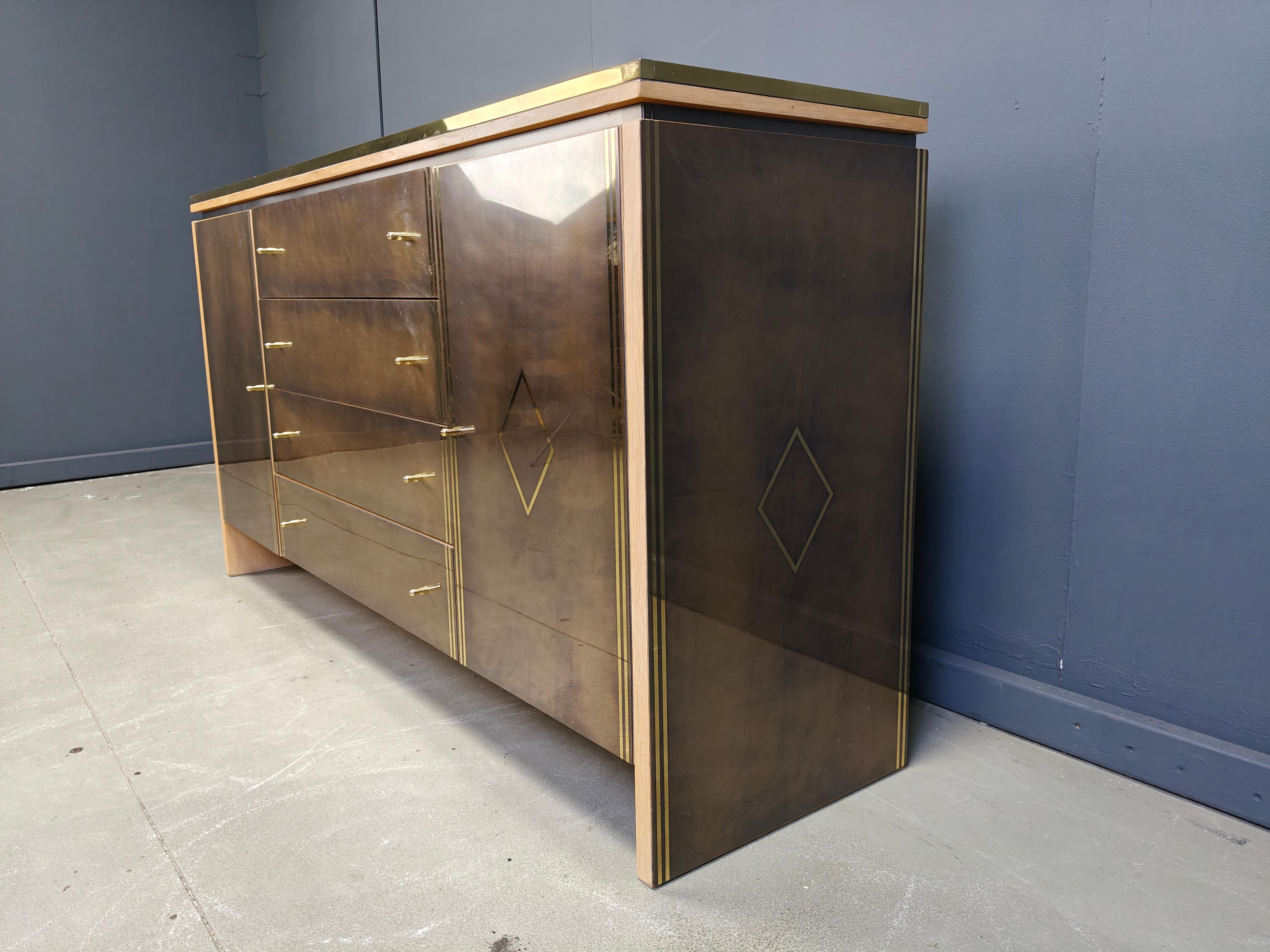 Crédence vintage en laiton par Belgochrom/dewulf selection, 1980 en vente 3