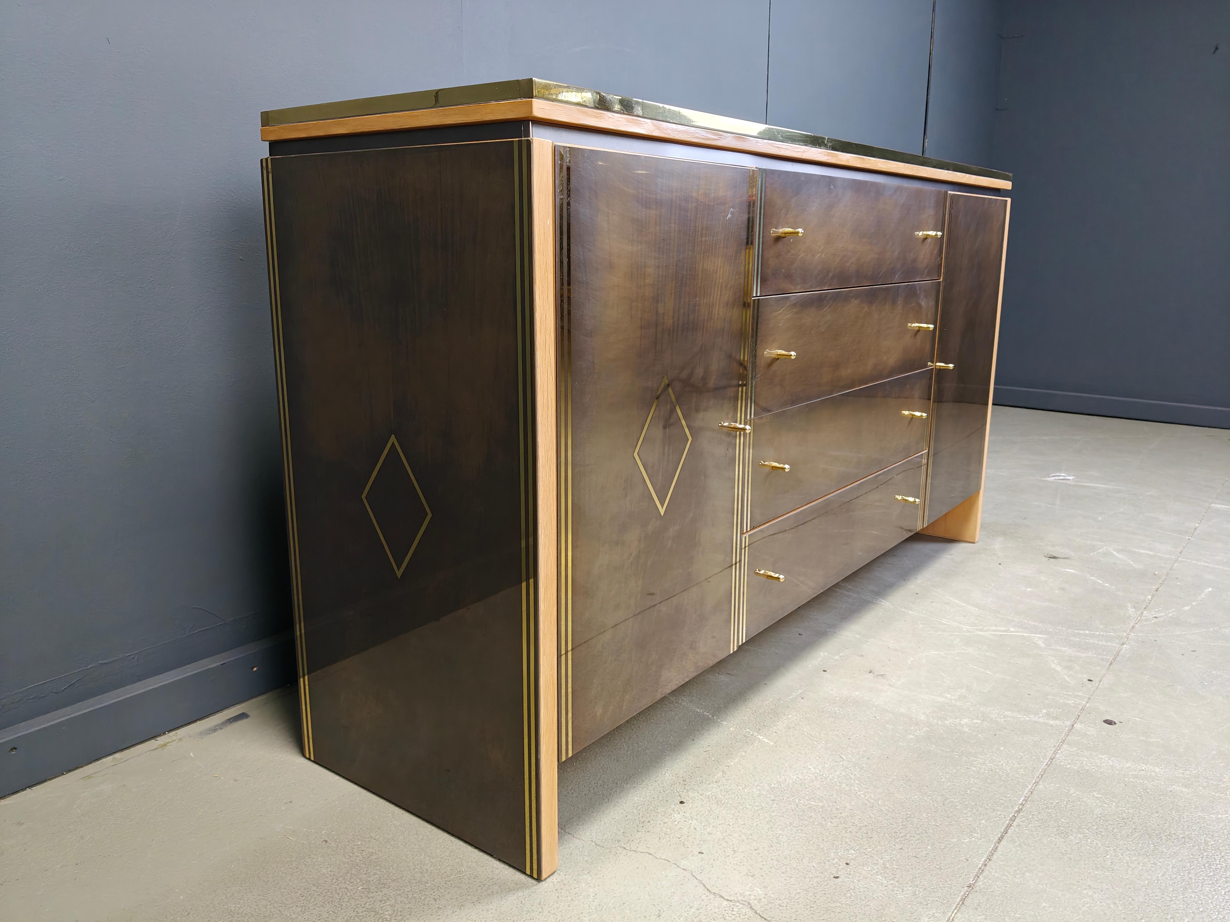 Crédence vintage en laiton par Belgochrom/dewulf selection, 1980 en vente 6