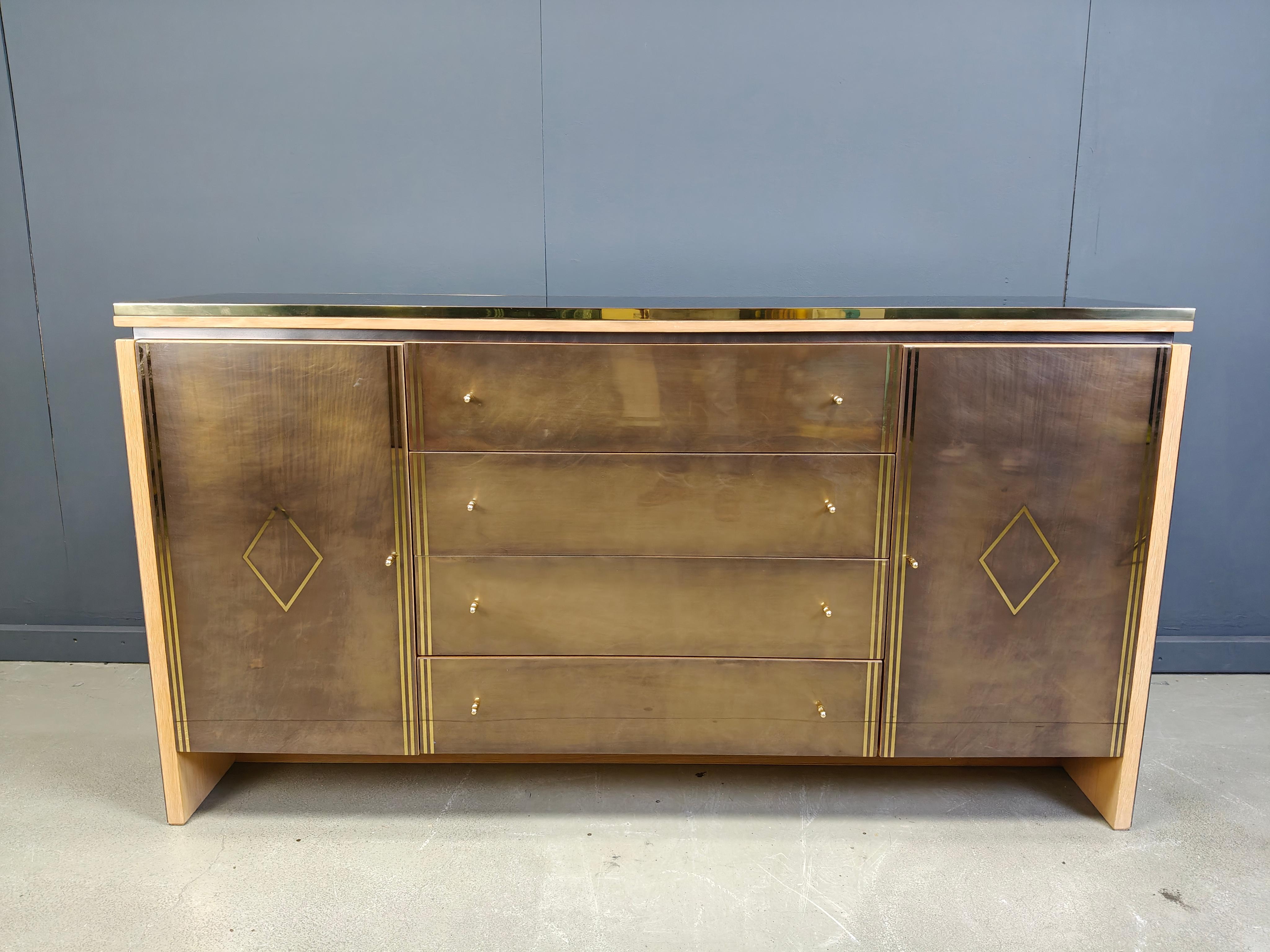 Crédence vintage en laiton par Belgochrom/dewulf selection, 1980 en vente 10