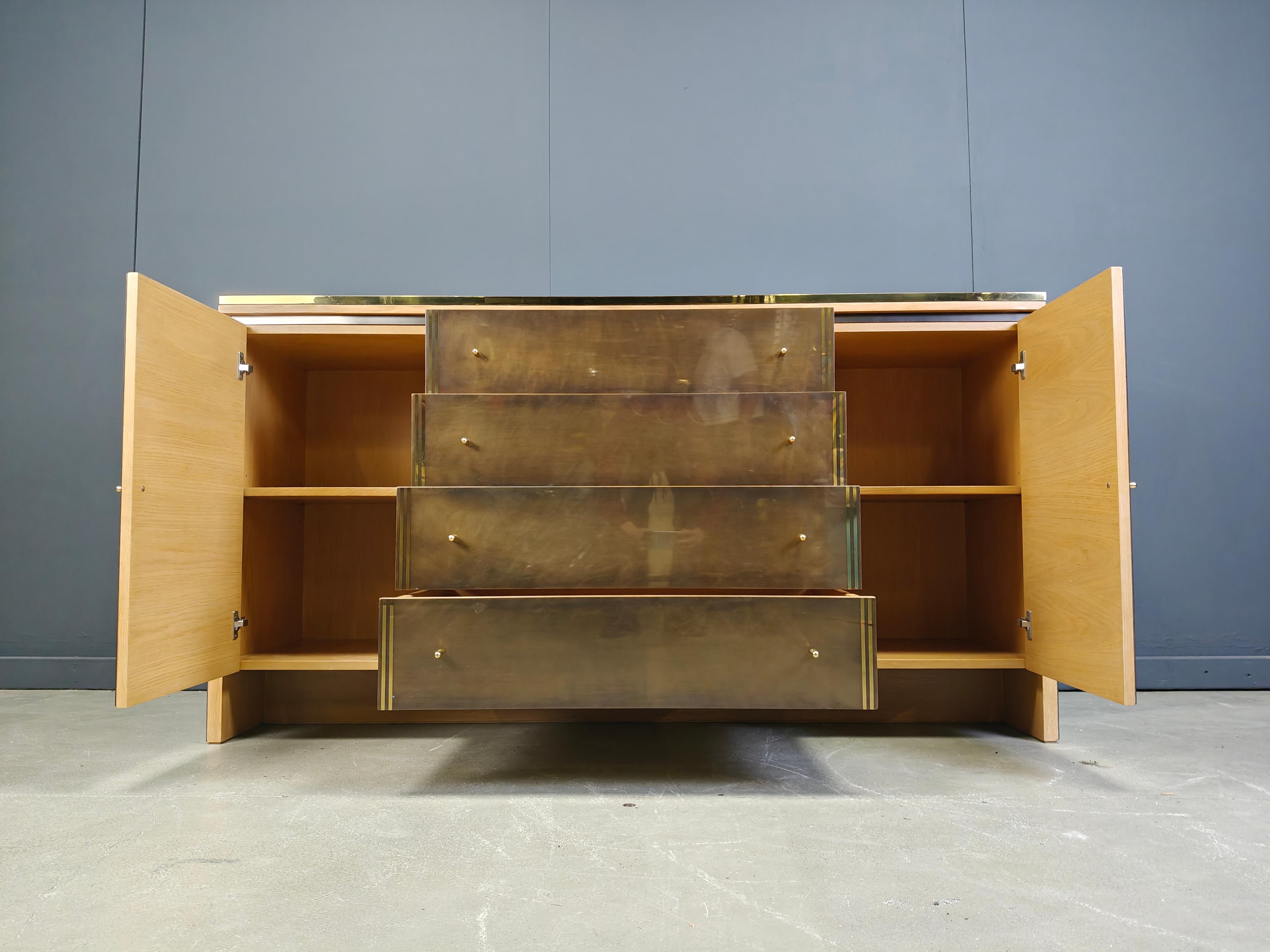 Crédence vintage en laiton par Belgochrom/dewulf selection, 1980 Bon état - En vente à Leuven, Vlaams Gewest