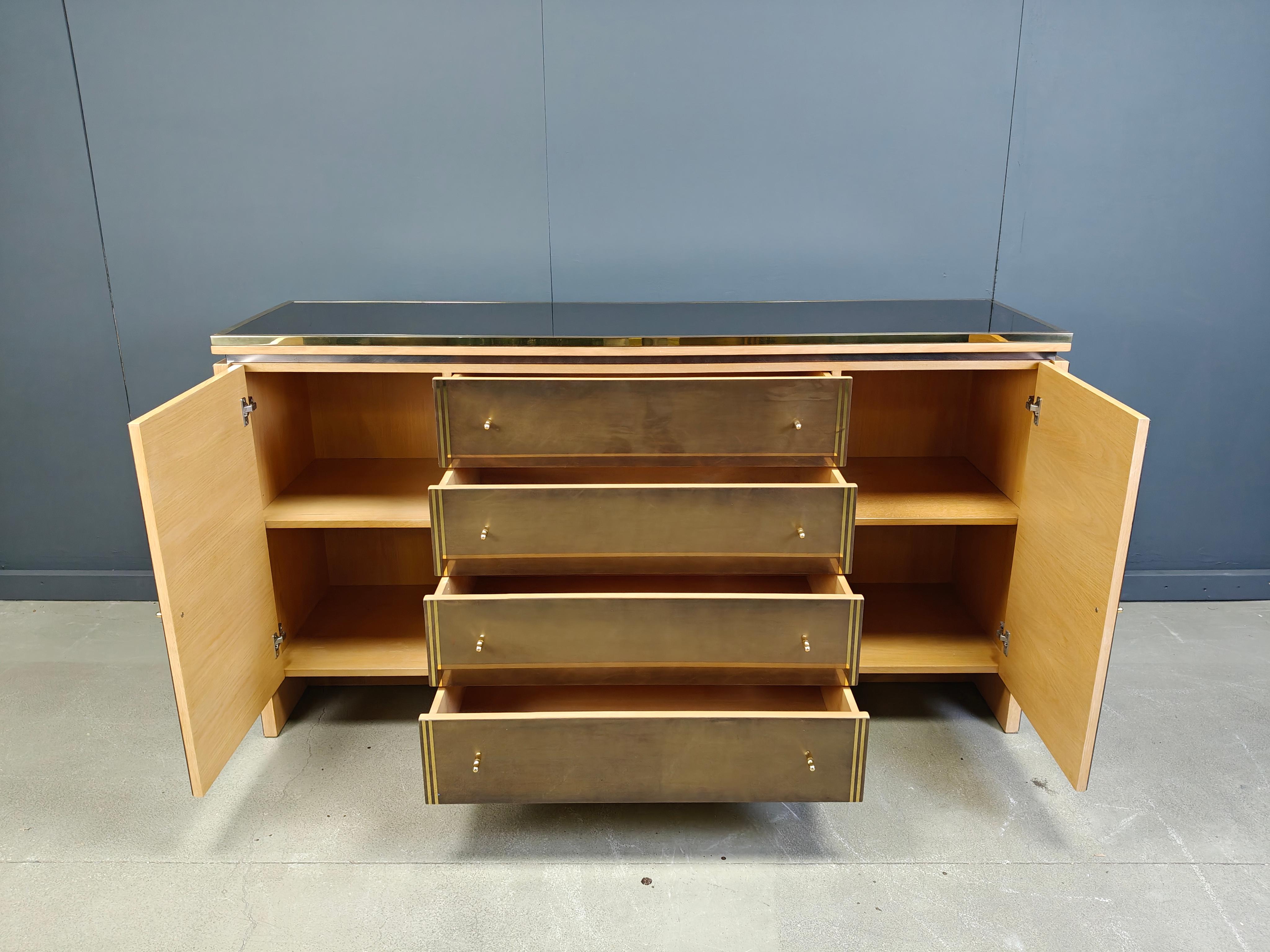 Laiton Crédence vintage en laiton par Belgochrom/dewulf selection, 1980 en vente